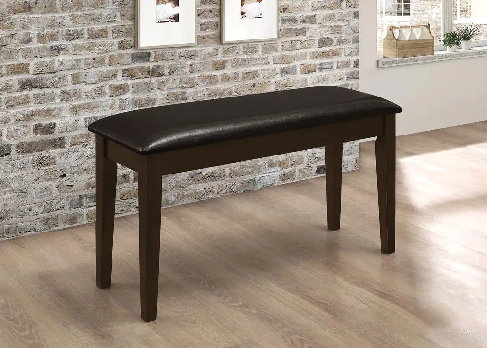 Guillen Cappuccino/Dark Brown 5-Piece Dining Set with Bench - Image 3