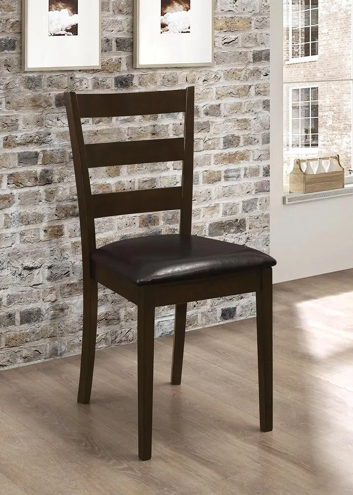 Guillen Cappuccino/Dark Brown 5-Piece Dining Set with Bench - Image 7