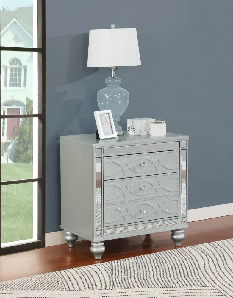 Gunnison Silver Metallic 2-Drawer Nightstand