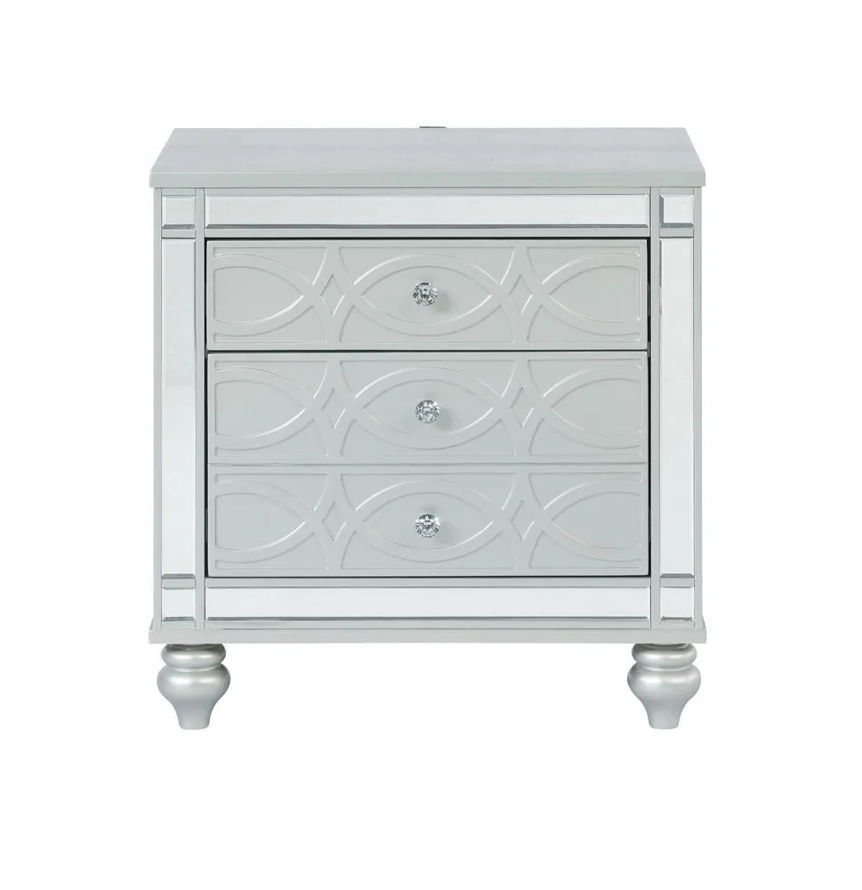 Gunnison Silver Metallic 2-Drawer Nightstand - Image 2