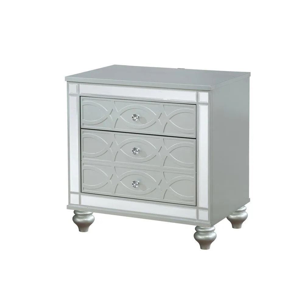 Gunnison Silver Metallic 2-Drawer Nightstand - Image 3
