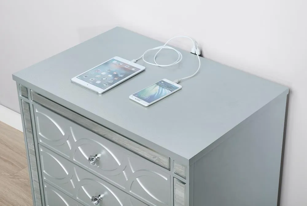 Gunnison Silver Metallic 2-Drawer Nightstand - Image 8