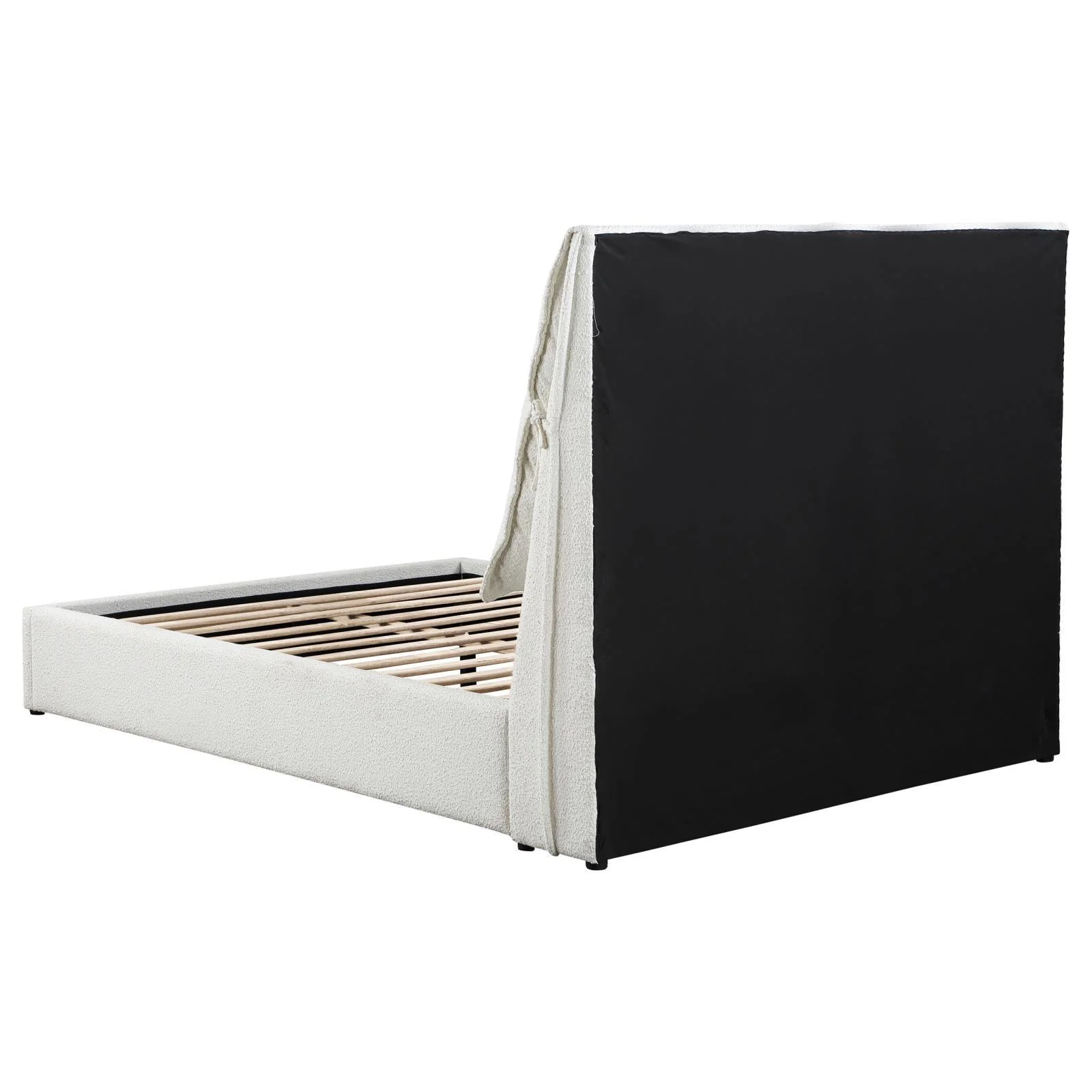 Gwendoline Upholstered White Queen Platform Bed with Pillow Headboard - Image 7