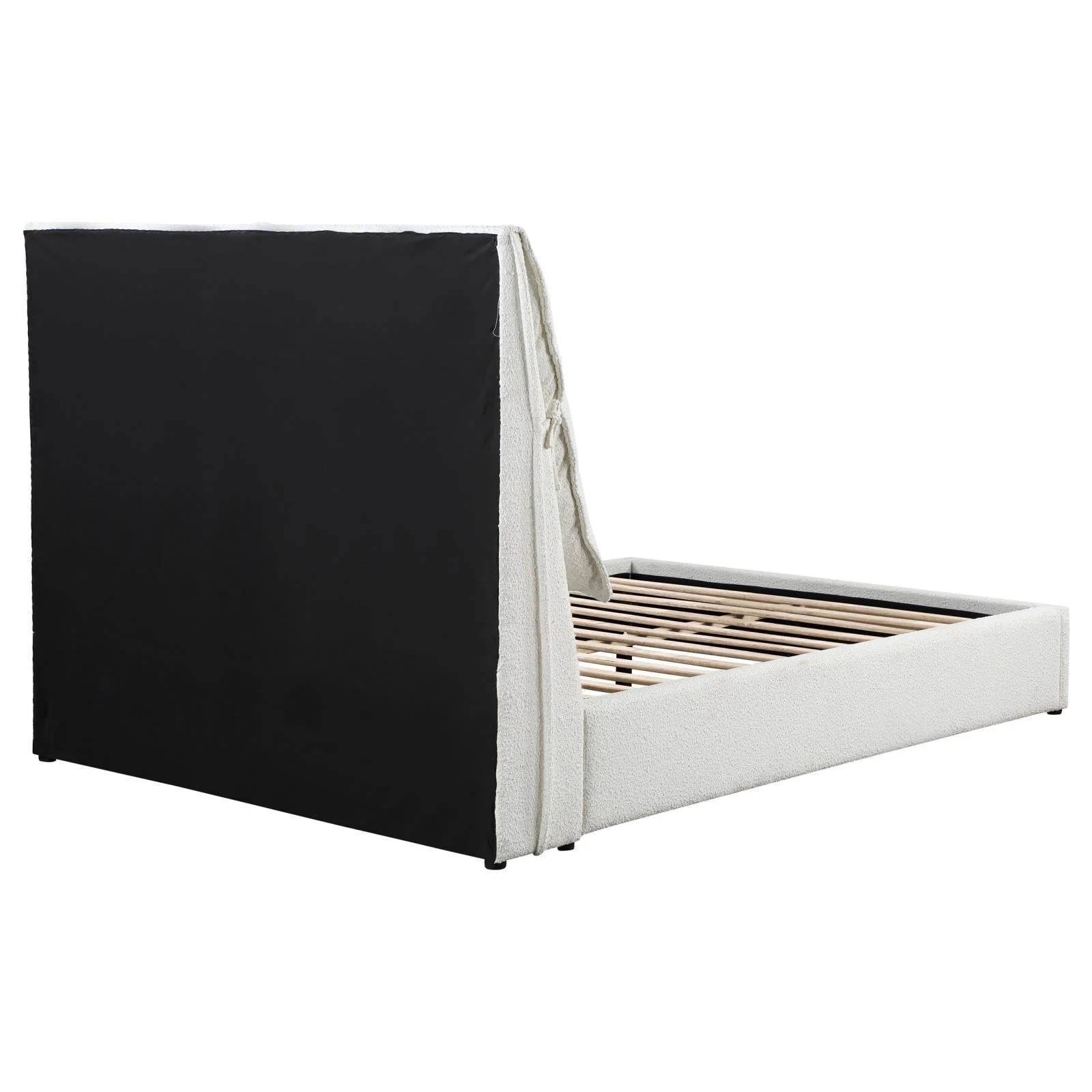 Gwendoline Upholstered White Queen Platform Bed with Pillow Headboard - Image 9