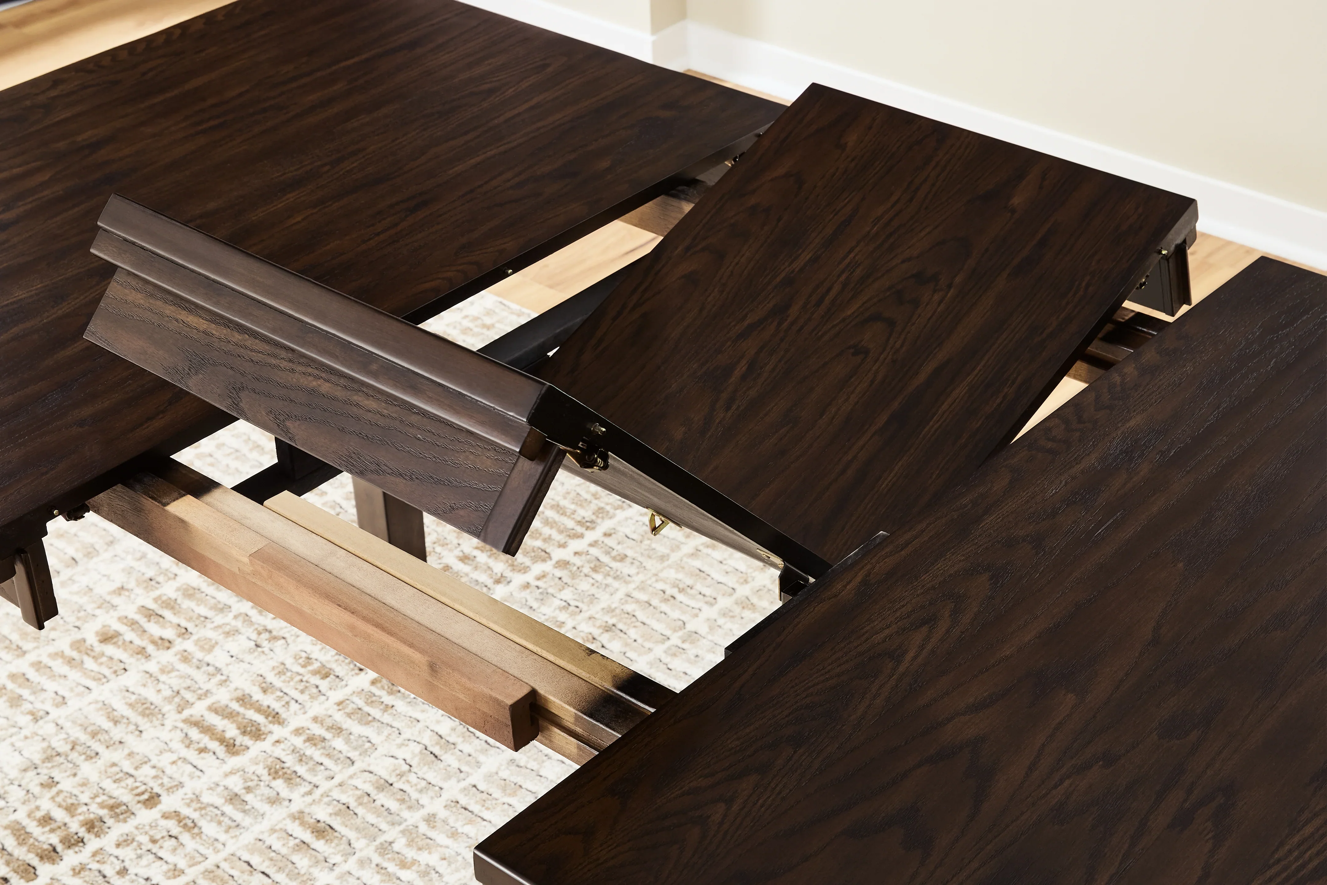 Haddigan Dark Brown Counter Height Dining Table with 8 Barstools - Image 3