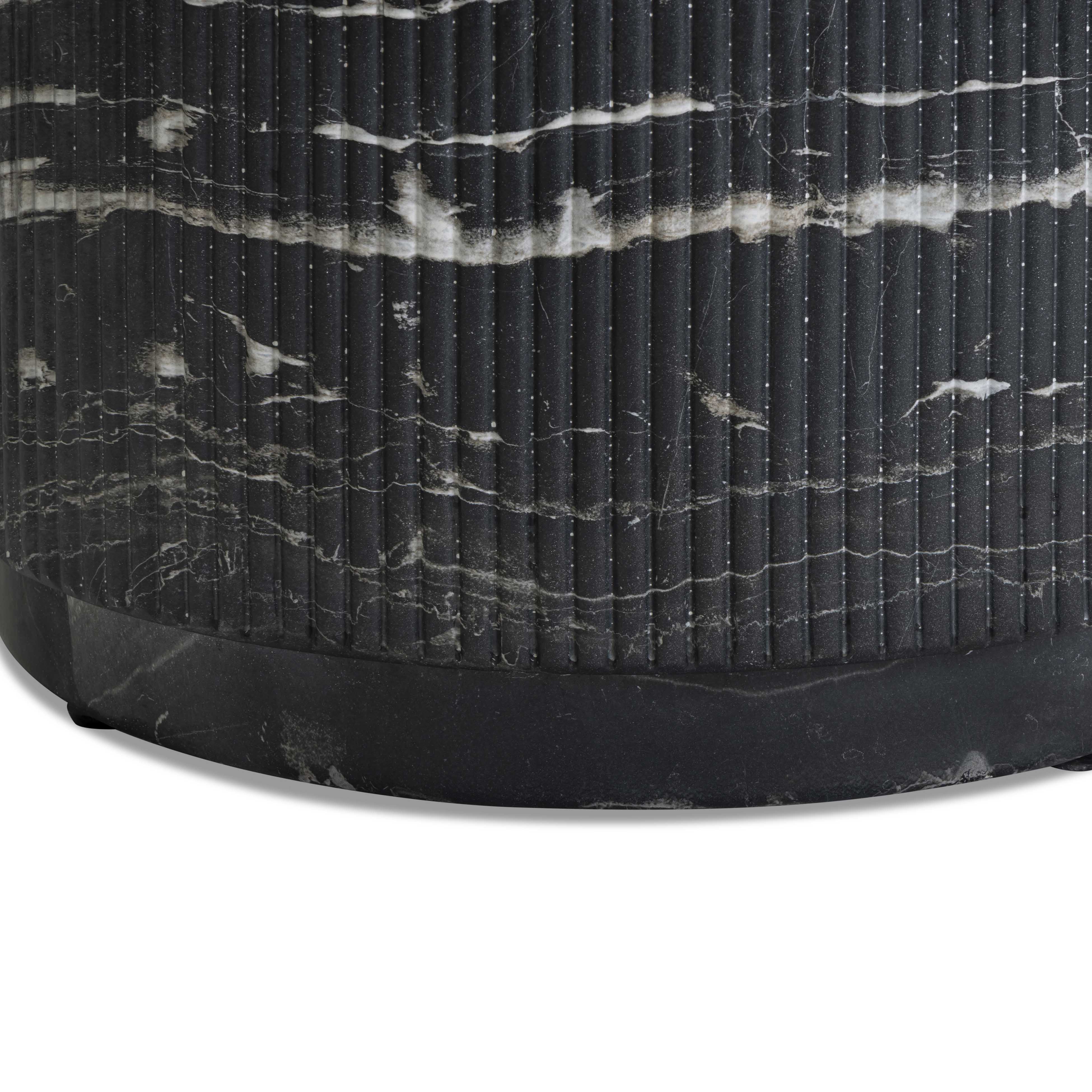 Hades 47" Black Faux Marble Indoor/Outdoor Concrete Coffee Table - Image 8
