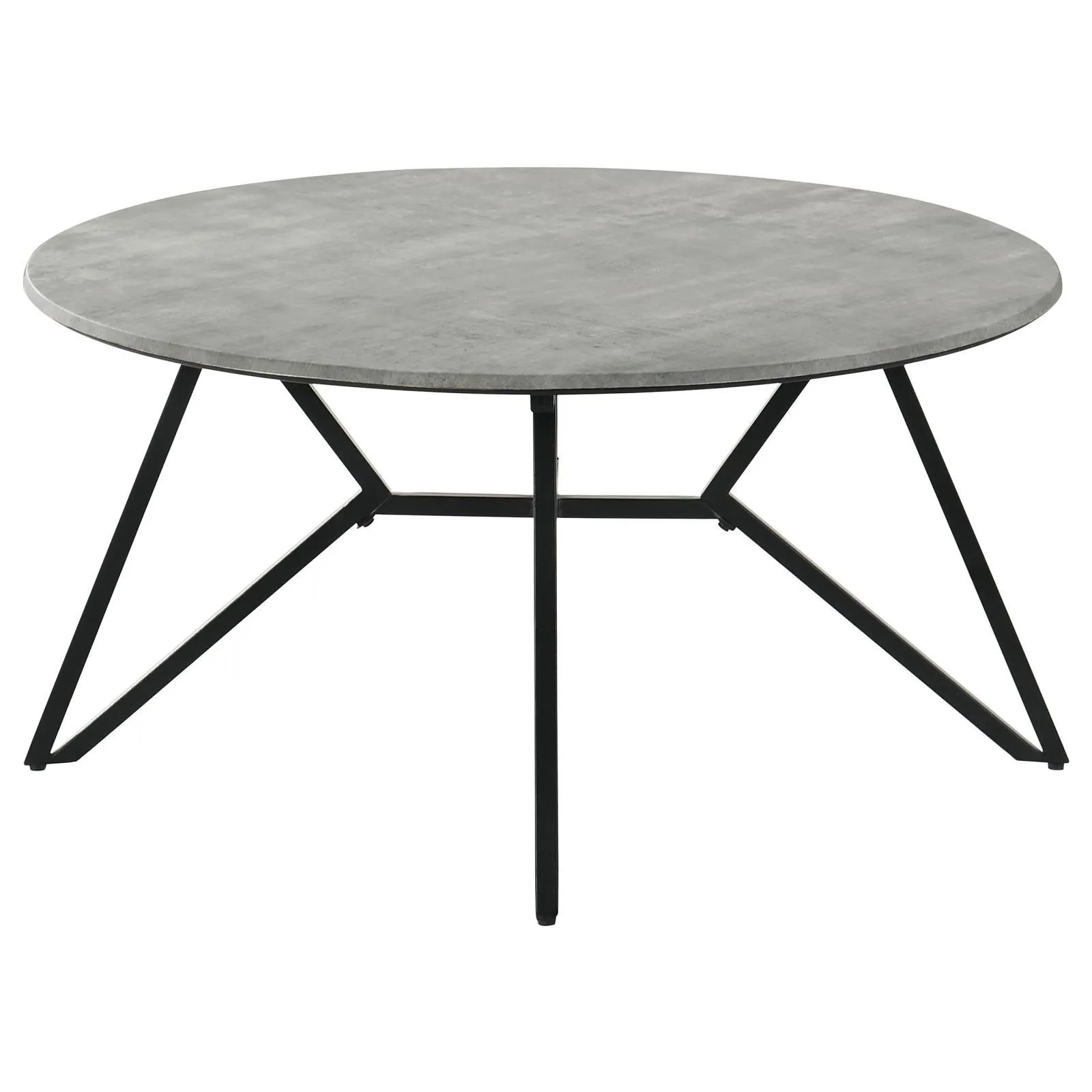 Hadi Cement/Gunmetal Round Coffee Table with Hairpin Legs - Image 3