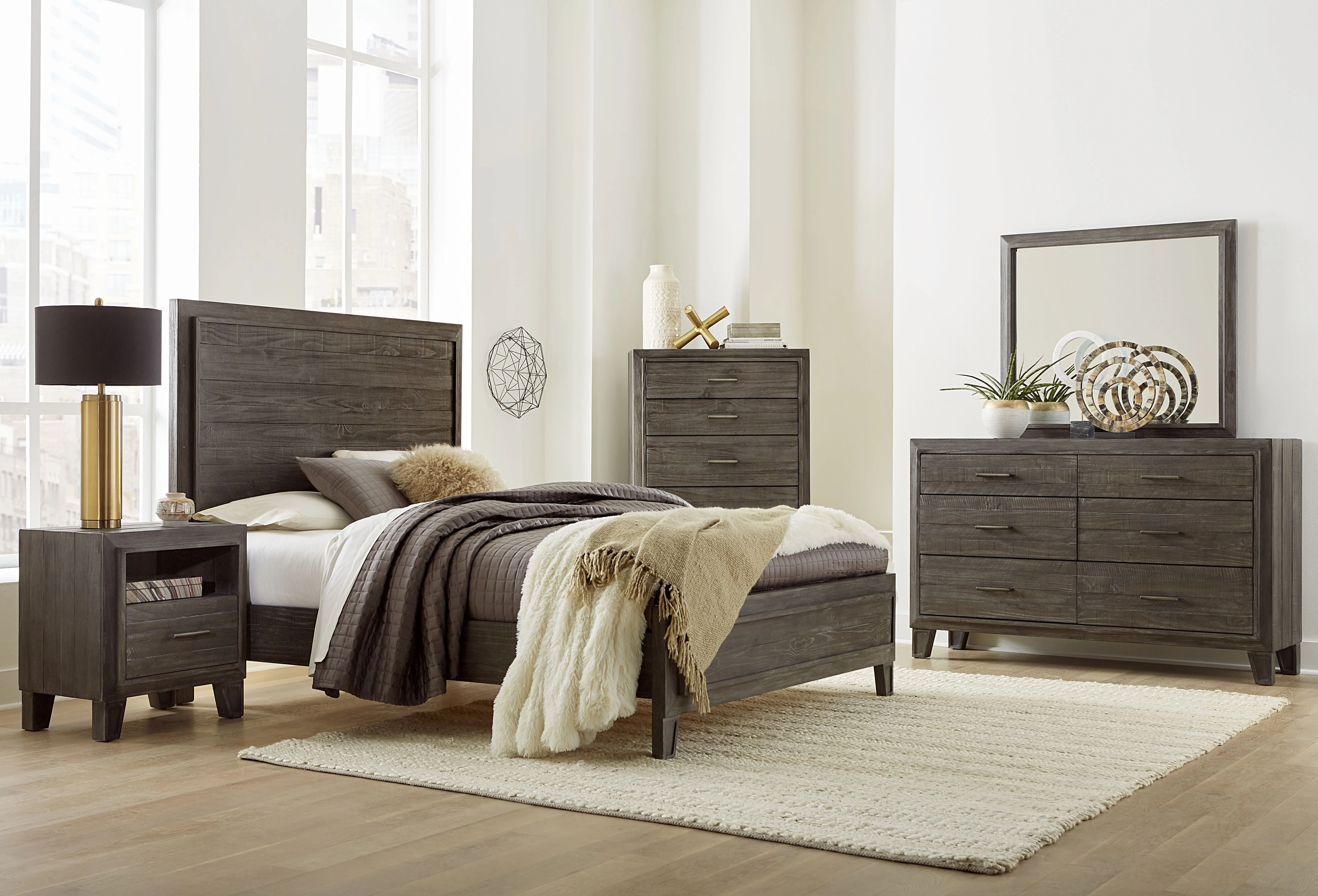 Hadley Solid Wood California King Panel Bed in Onyx - Image 2