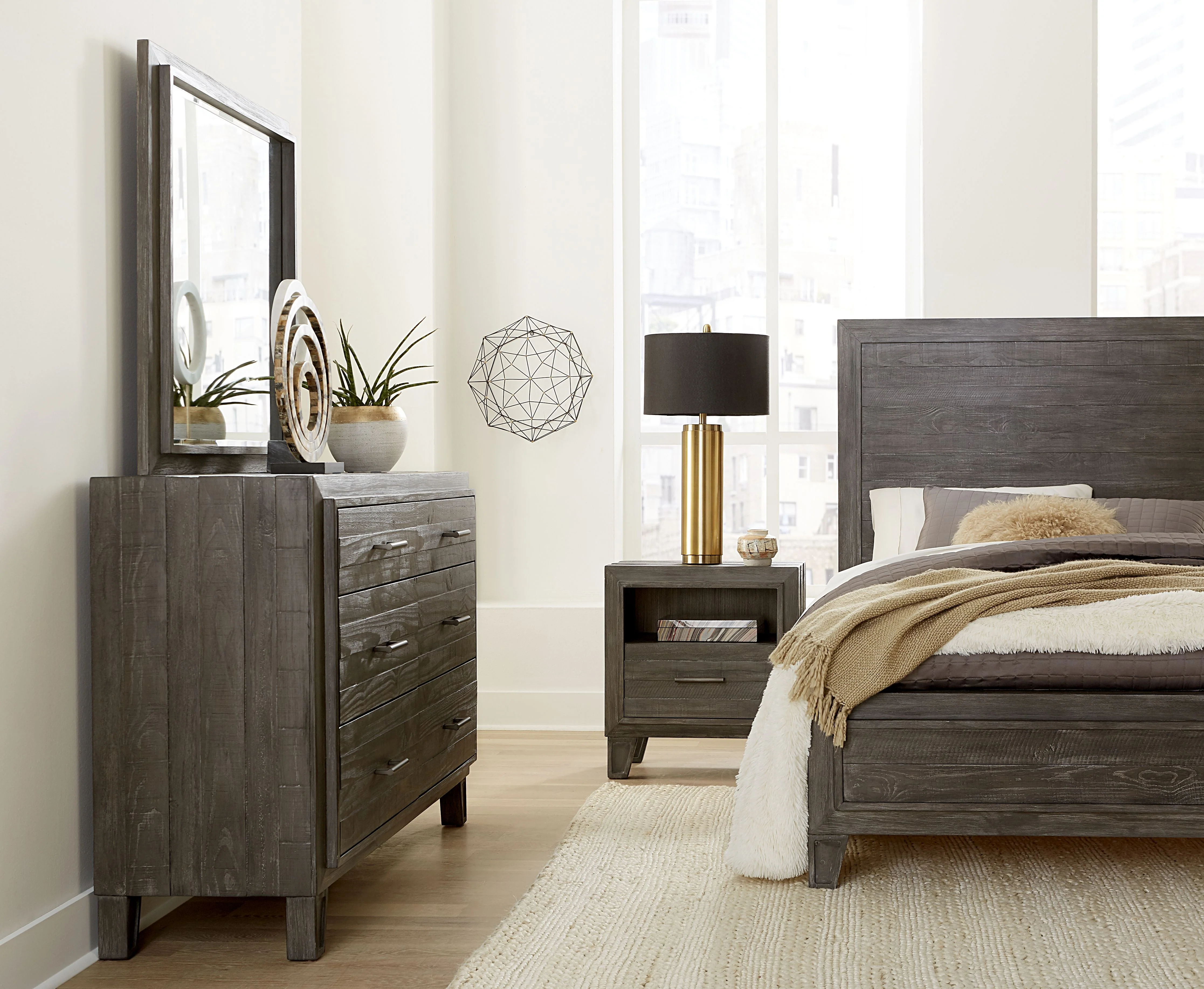 Hadley Solid Wood California King Panel Bed in Onyx - Image 3