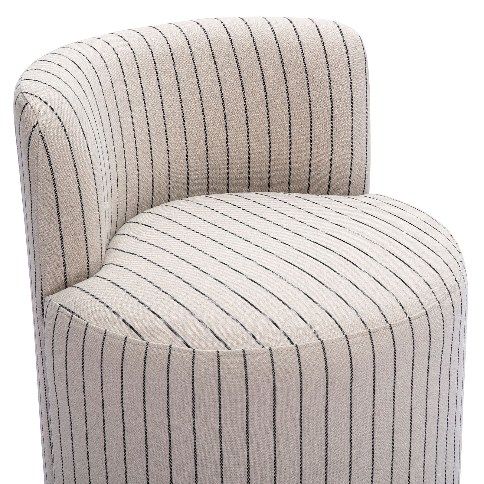 Hakuna Black and White Striped Linen Desk Chair - Image 4