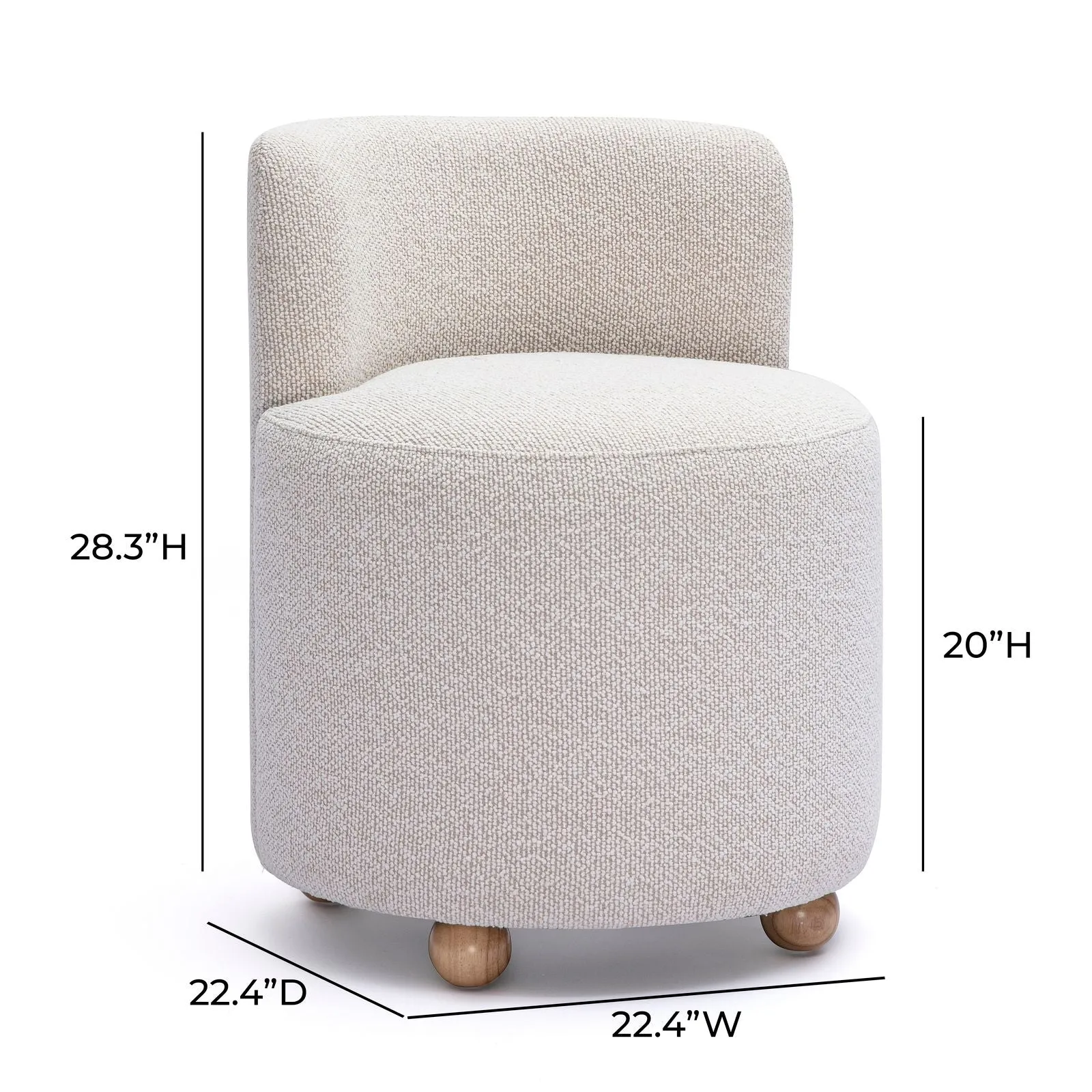 Hakuna Cream Performance Boucle Desk Chair - Image 6