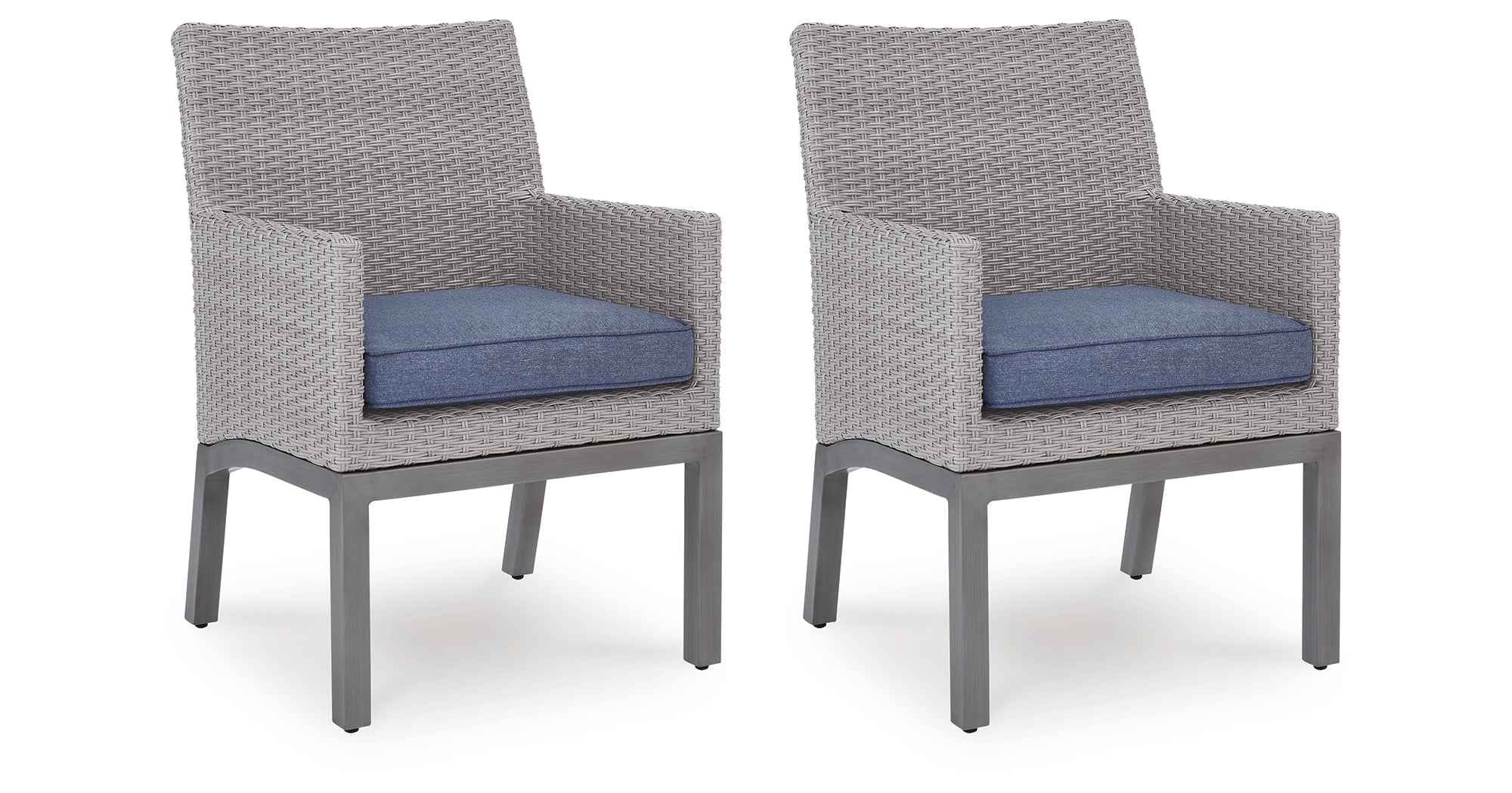 Half Moon Beach Blue/Gray Outdoor Arm Chair with Cushion (Set of 2) - Image 8