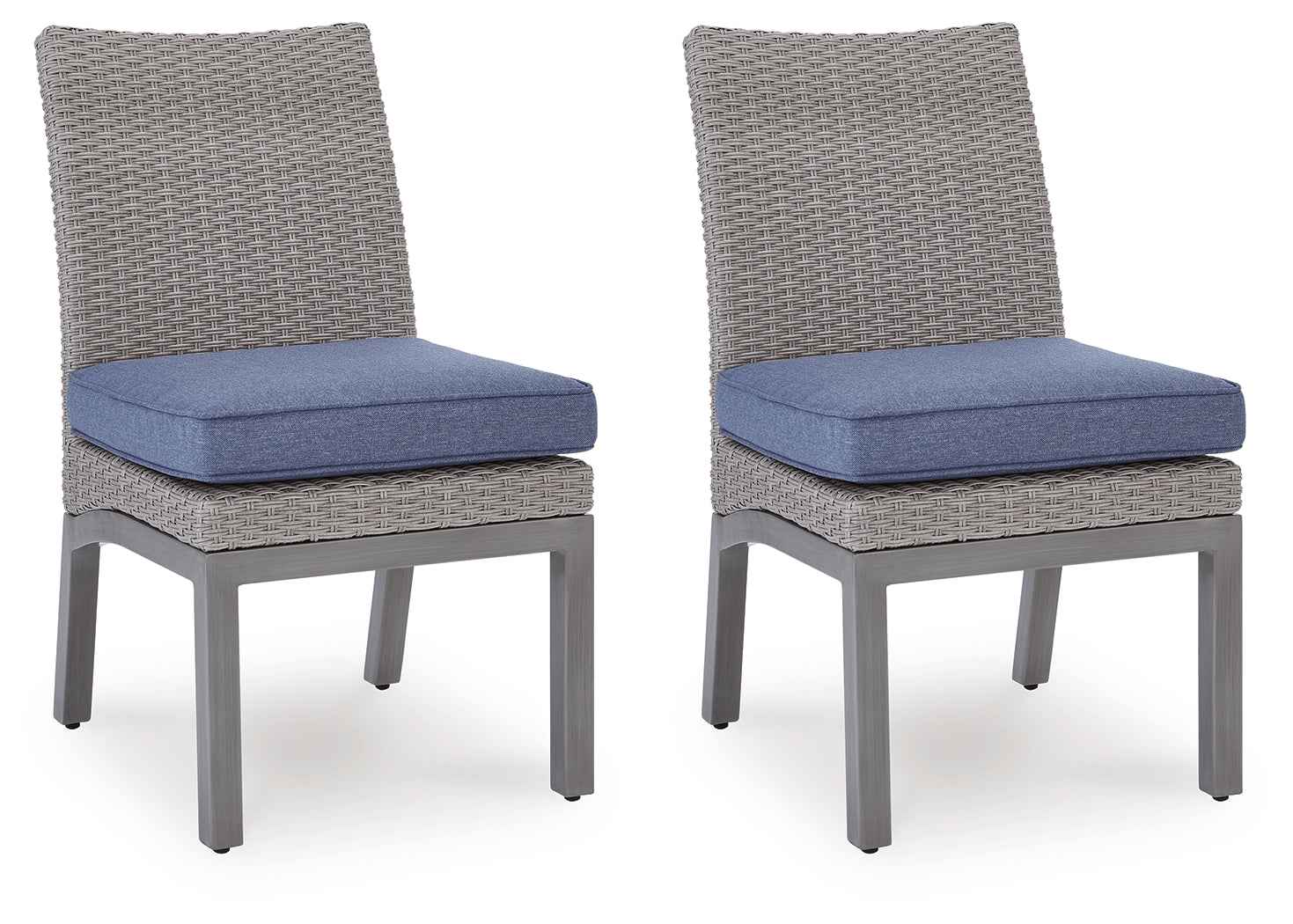 Half Moon Beach Blue/Gray Outdoor Side Chair with Cushion (Set of 2) - Image 2