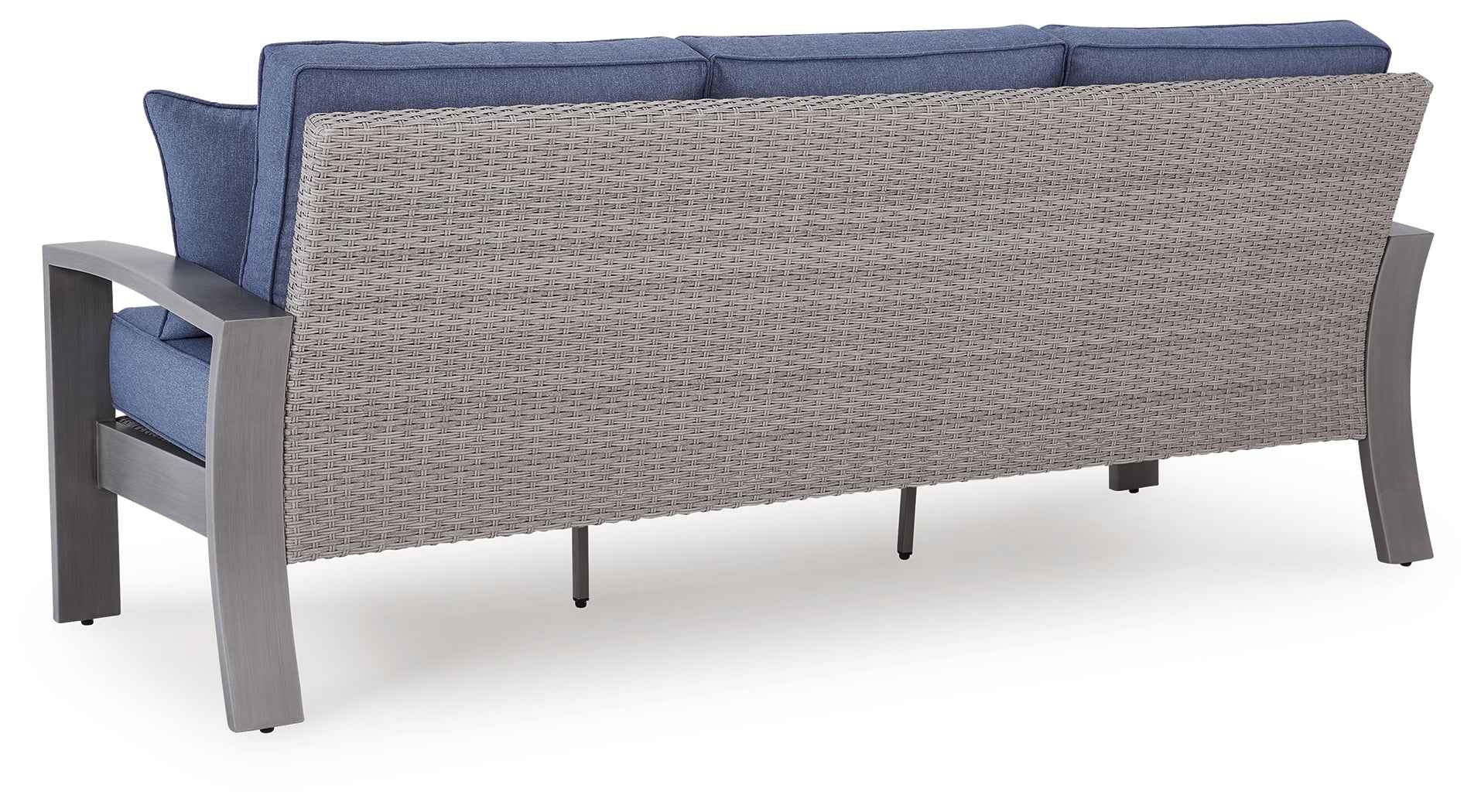 Half Moon Beach Blue/Gray Outdoor Sofa and 2 Chairs with Coffee Tabl - Image 9
