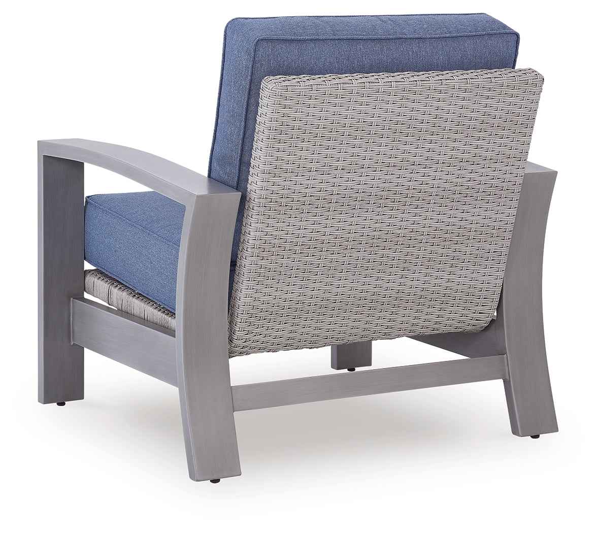 Half Moon Beach Blue/Gray Outdoor Spring Lounge Chair - Image 4
