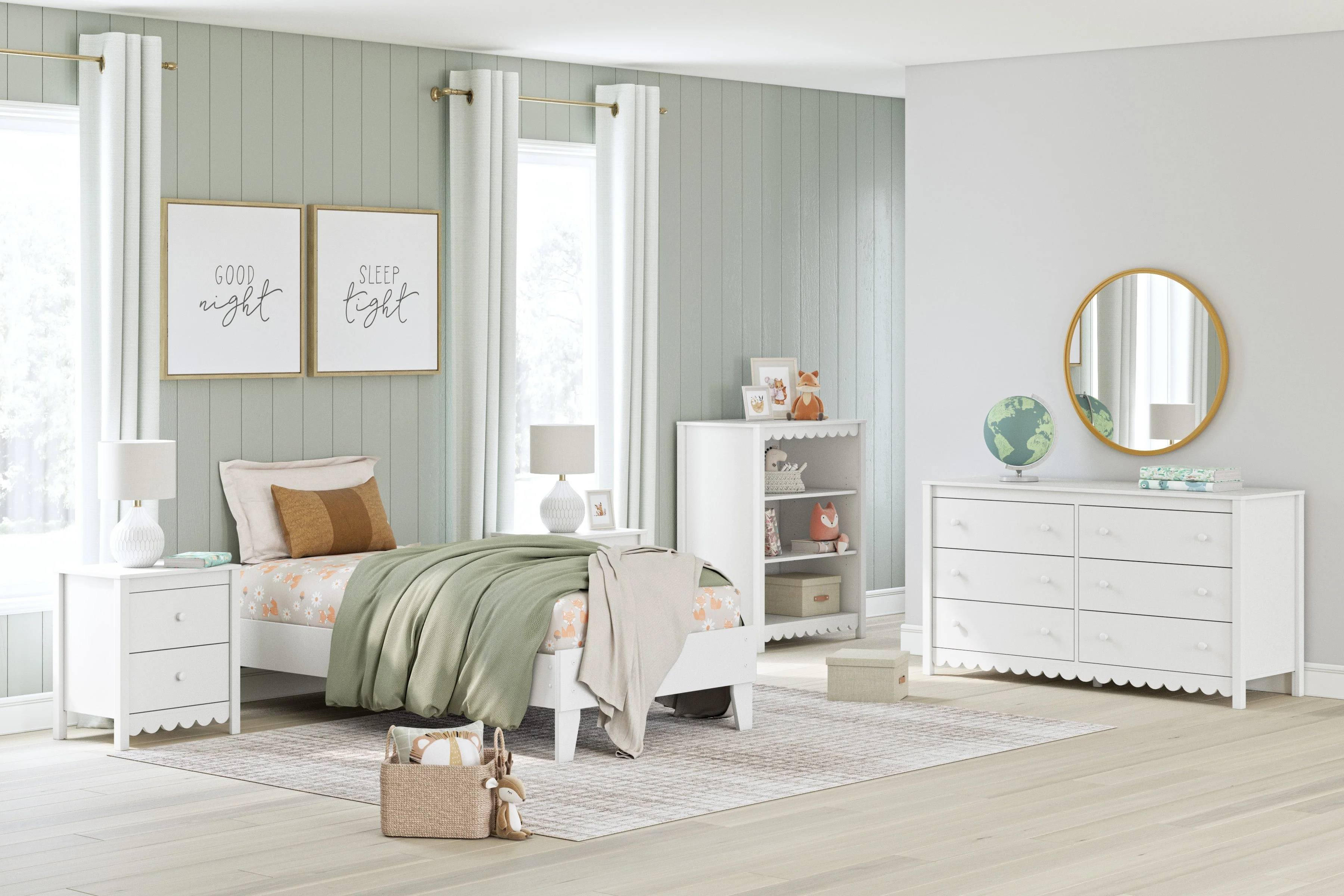 Hallityn White Youth Platform Bedroom Set