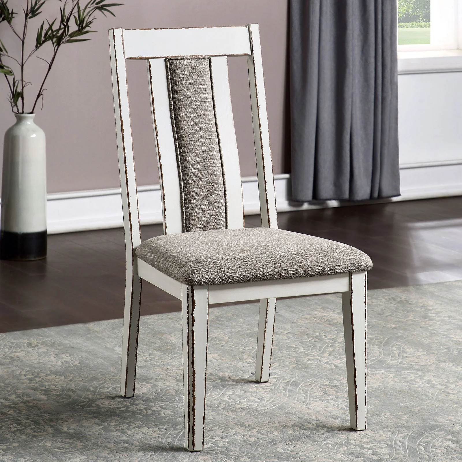 Halsey Weathered White/Warm Gray Side Chair