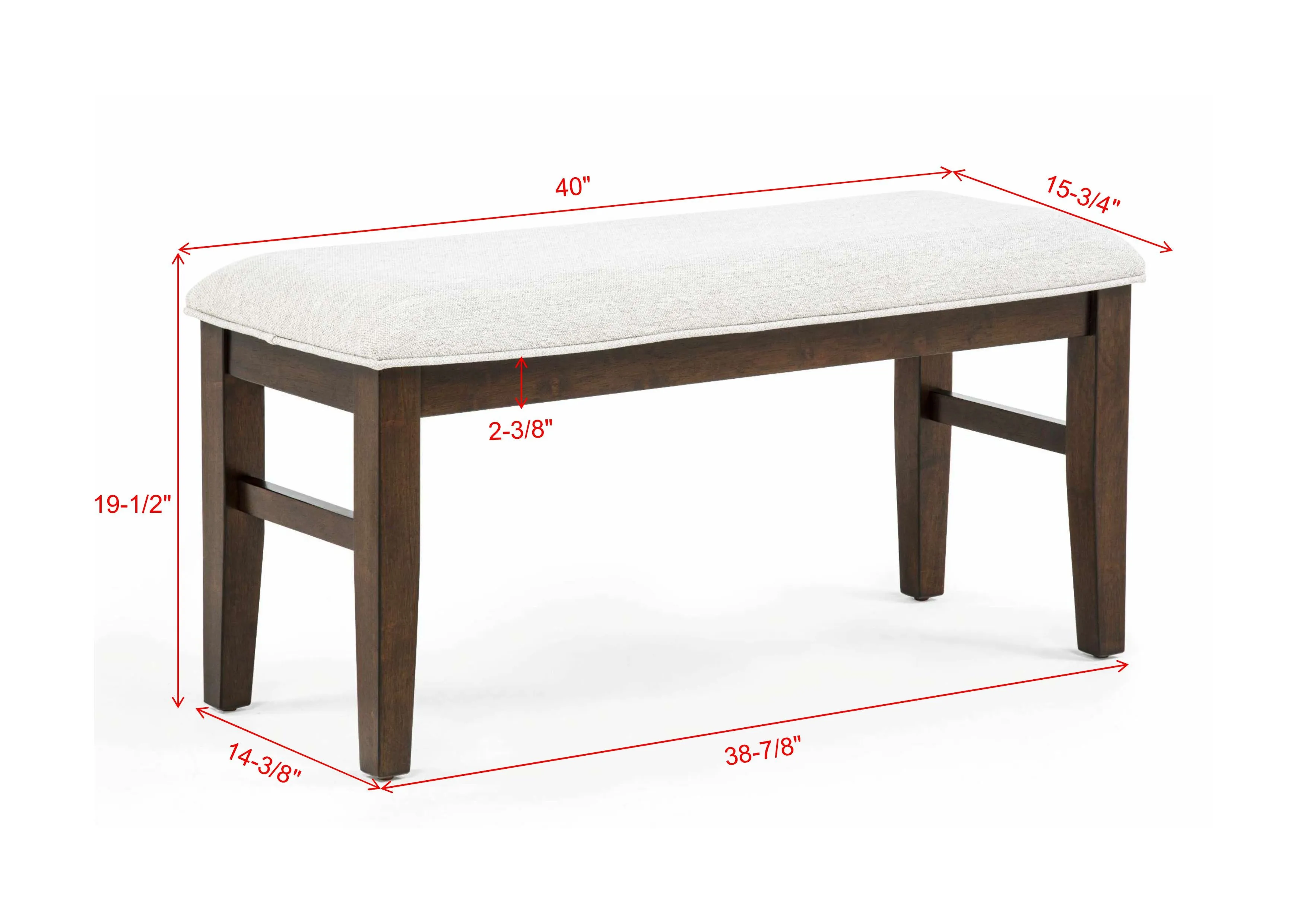 Hamil Brown Dining Bench - Image 2