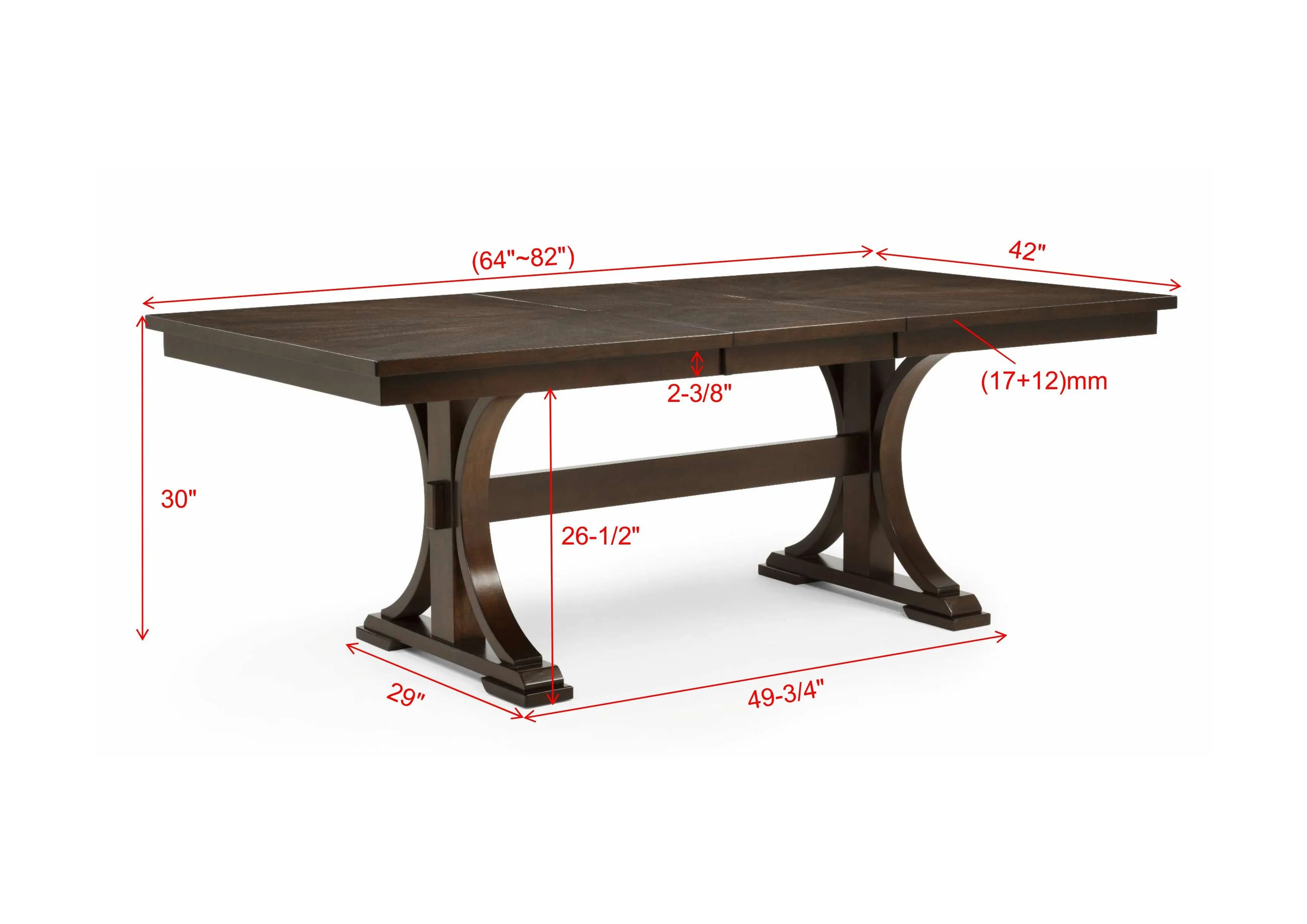 Hamil Brown W/18" Butterfly Leaf Dining Table - Image 3