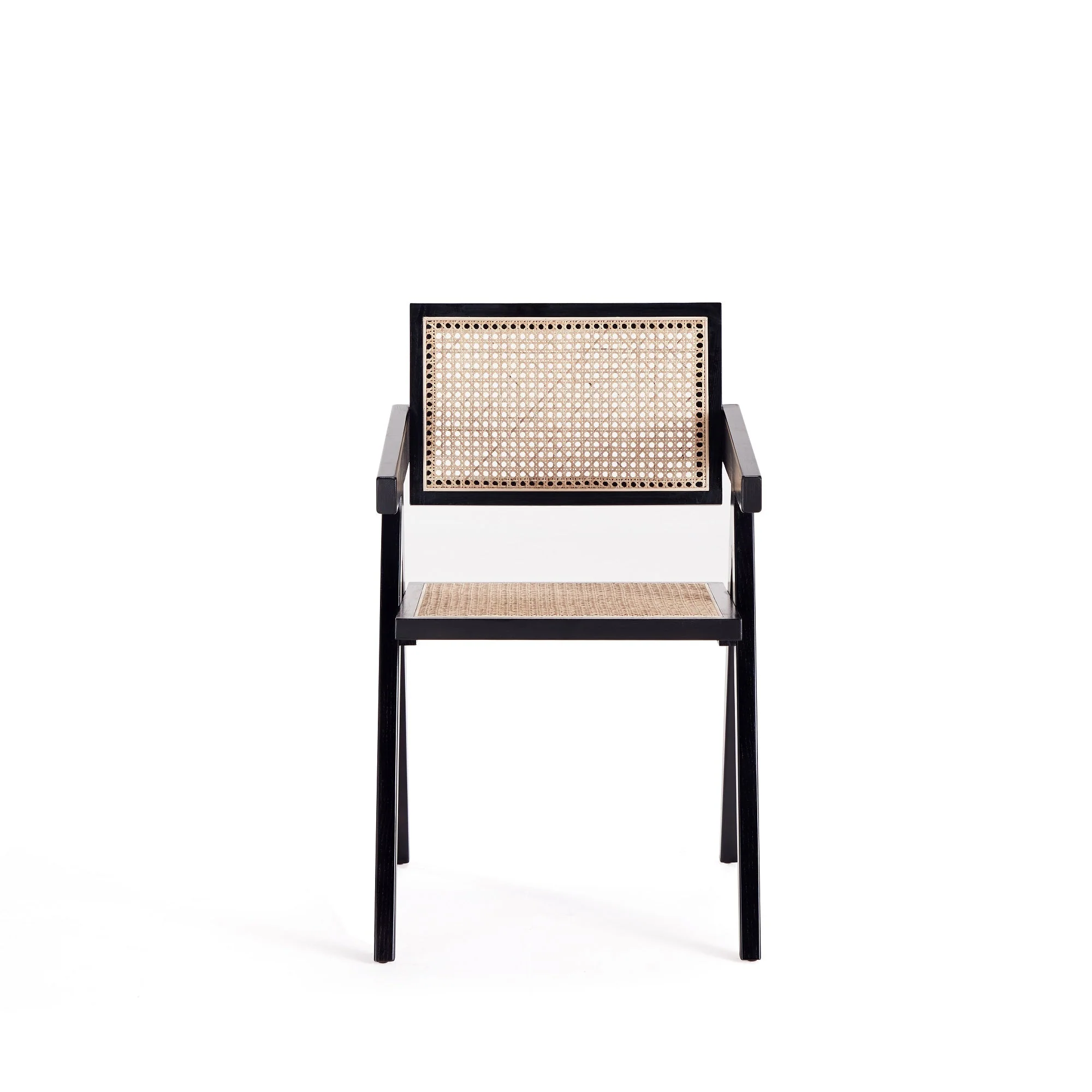 Hamlet Dining Arm Chair in Black and Natural Cane - Image 4