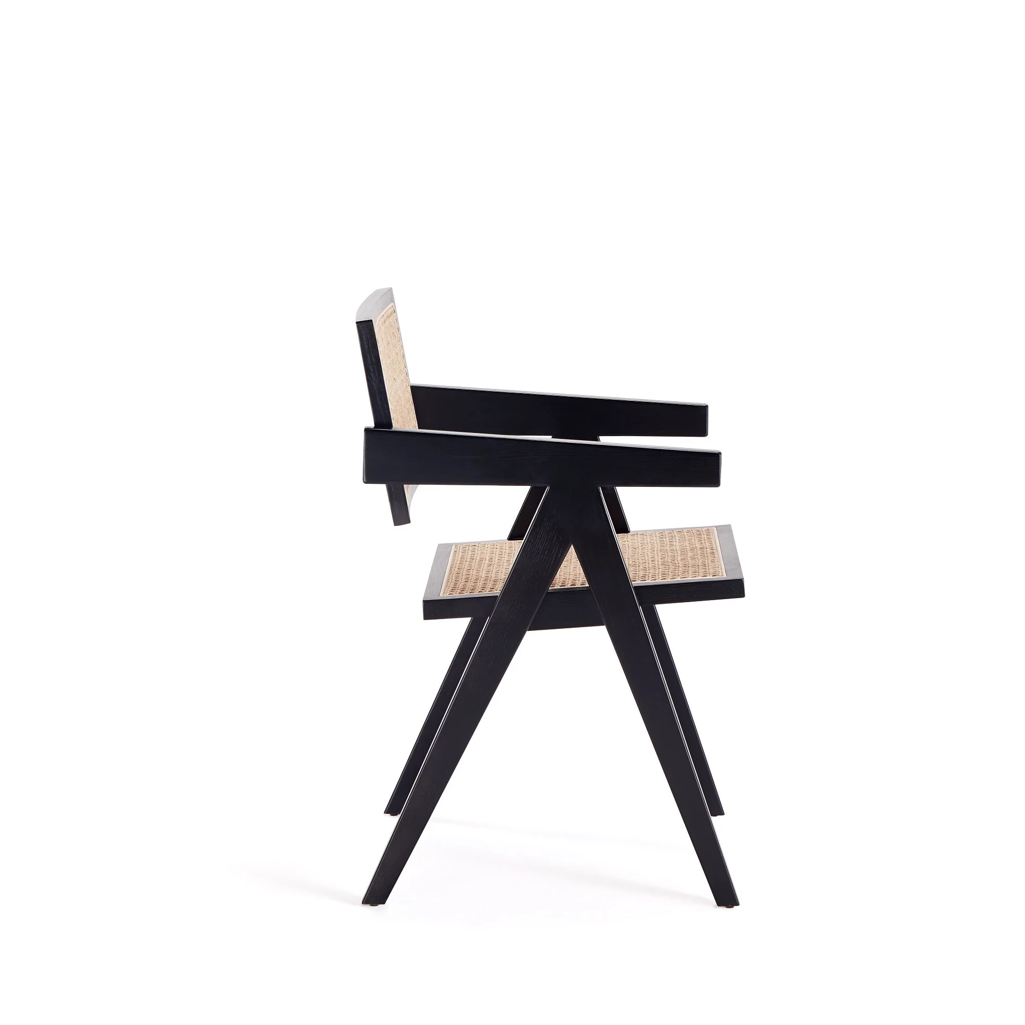 Hamlet Dining Arm Chair in Black and Natural Cane - Image 5