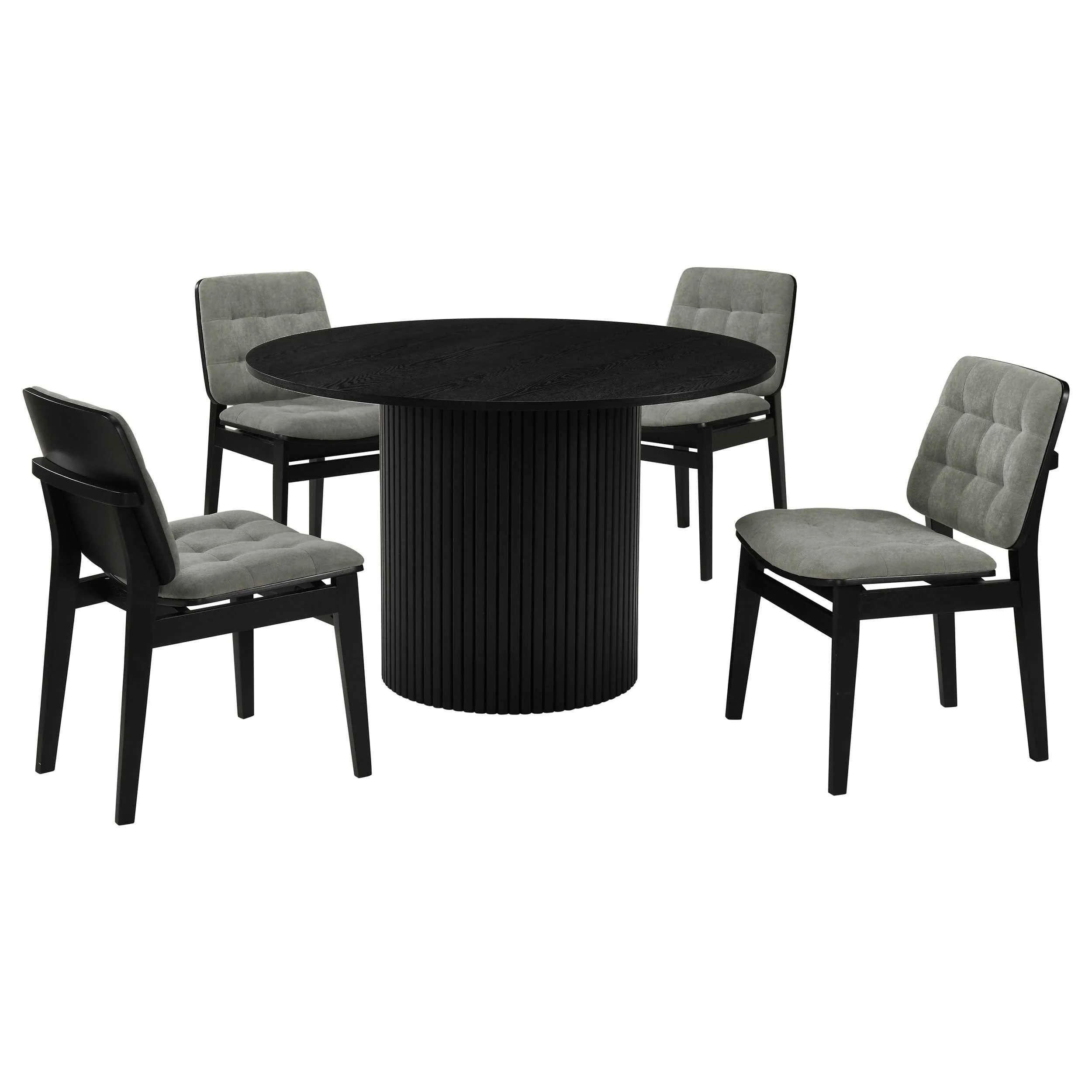 Hamlyn Grey/Black 5-piece Round Wood Dining Set