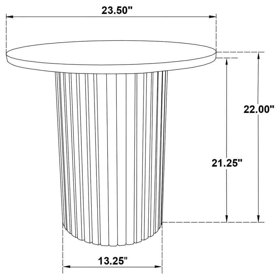 Hamlyn Walnut Round Fluted Occasional Side End Table - Image 7