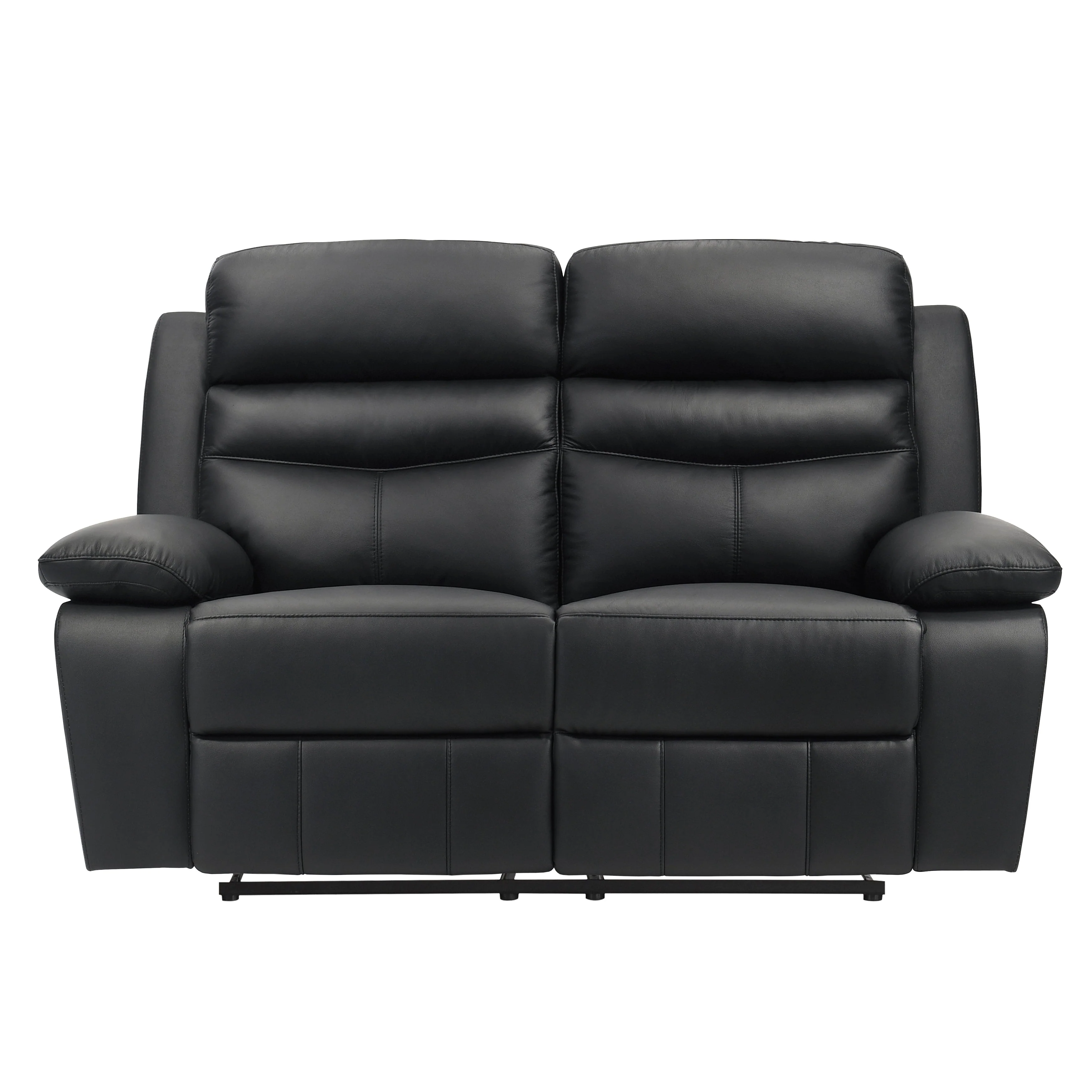 Hancock Black Leather Double Reclining Living Room Set - Image 7