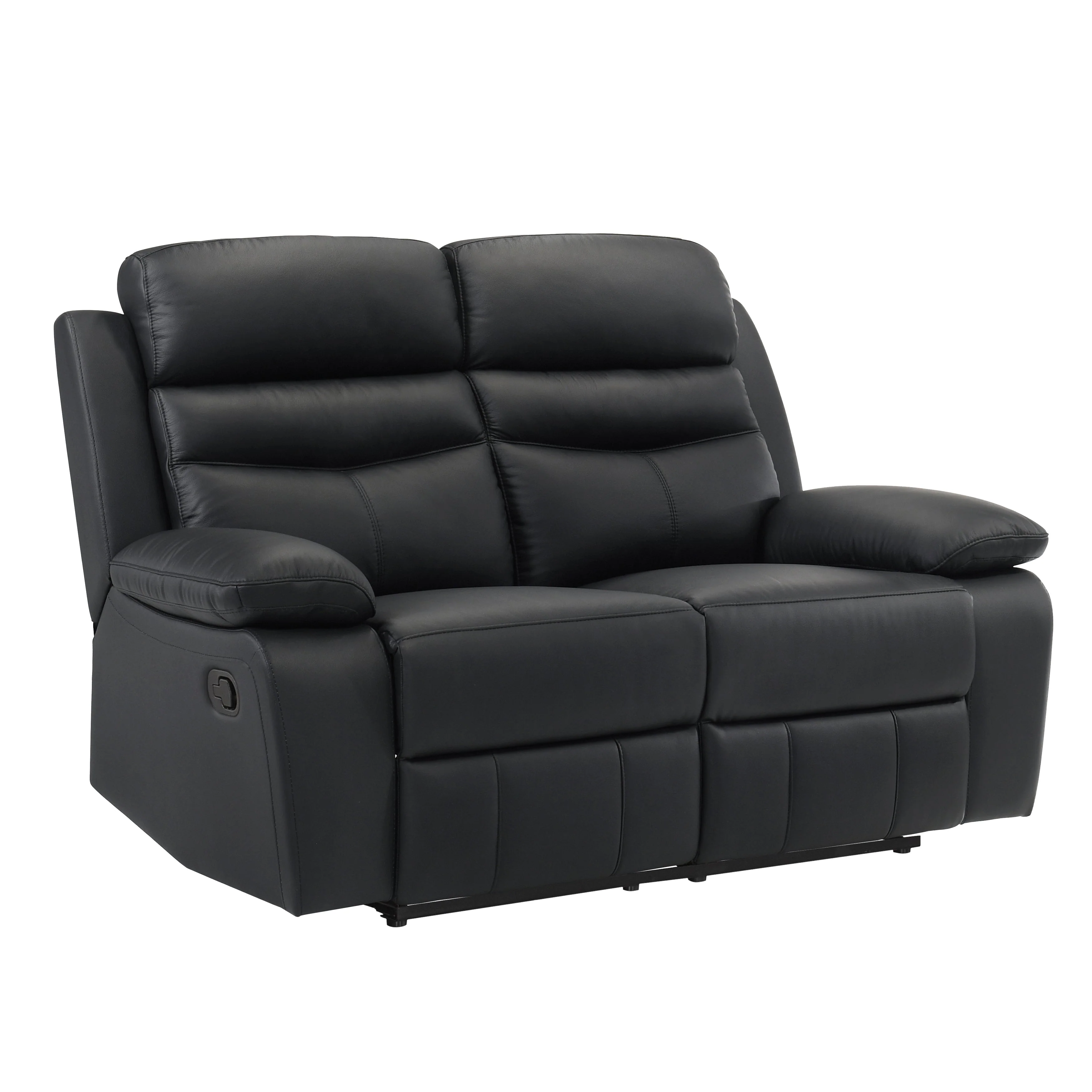 Hancock Black Leather Double Reclining Living Room Set - Image 8