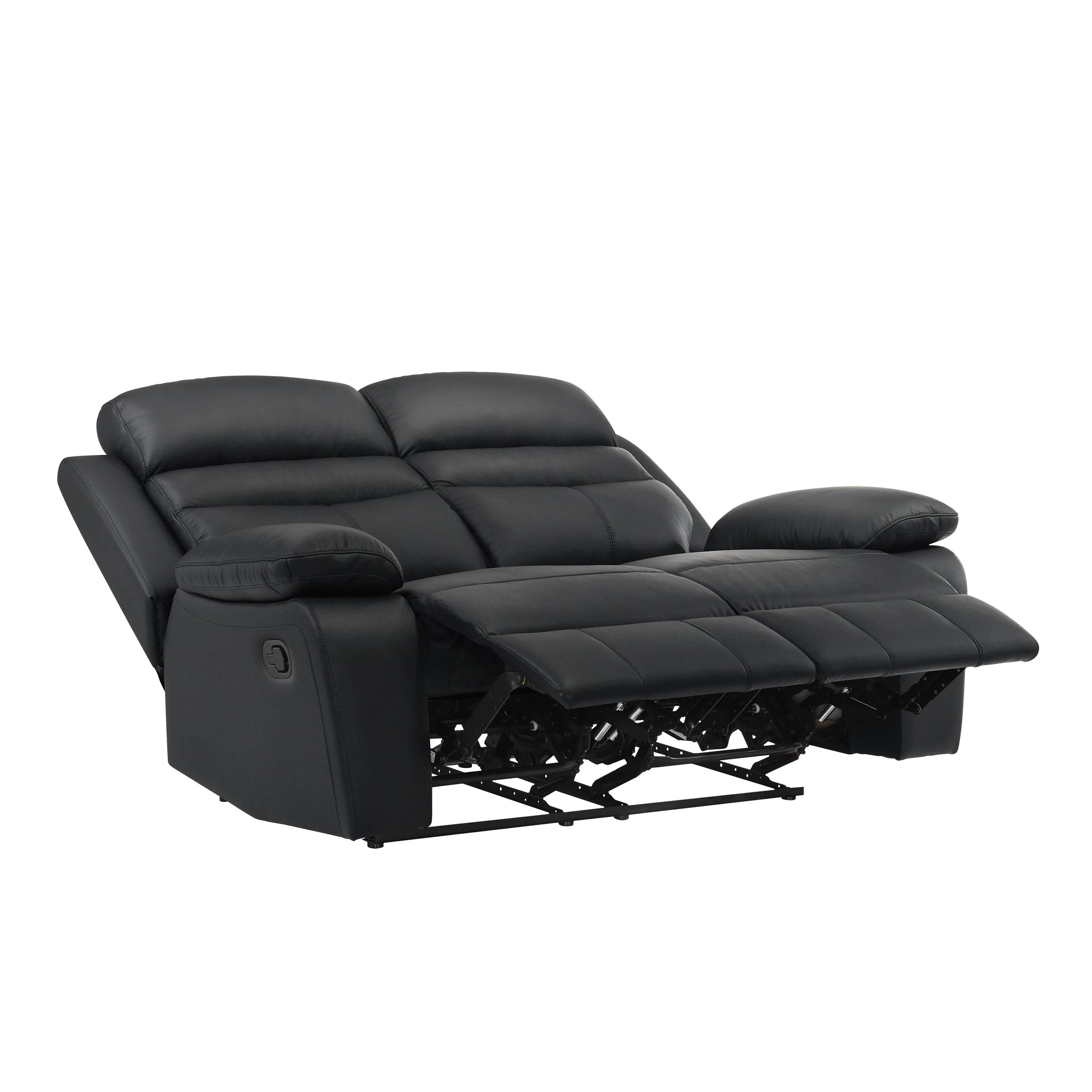 Hancock Black Leather Double Reclining Living Room Set - Image 9