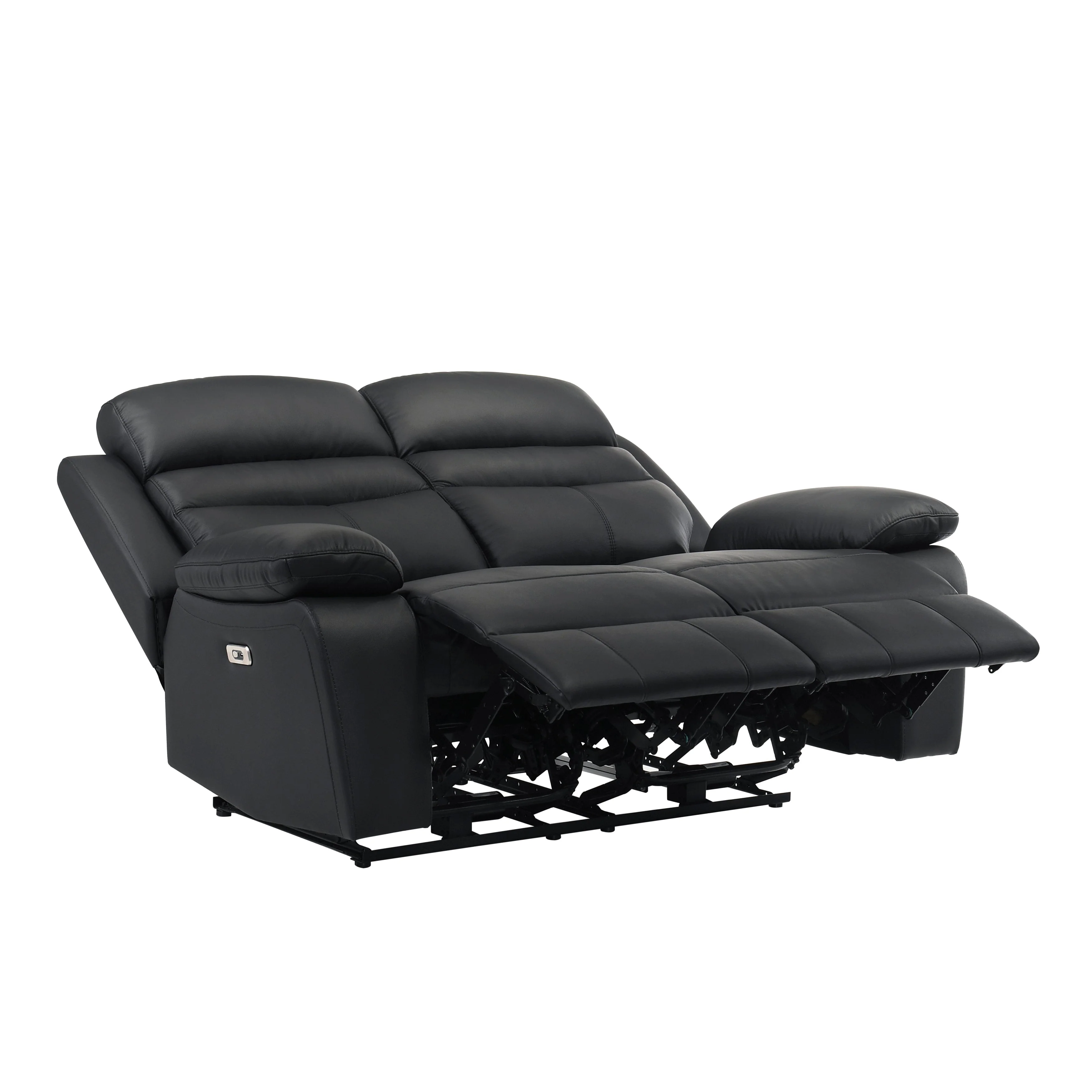 Hancock Black Leather Power Double Reclining Loveseat - Image 5