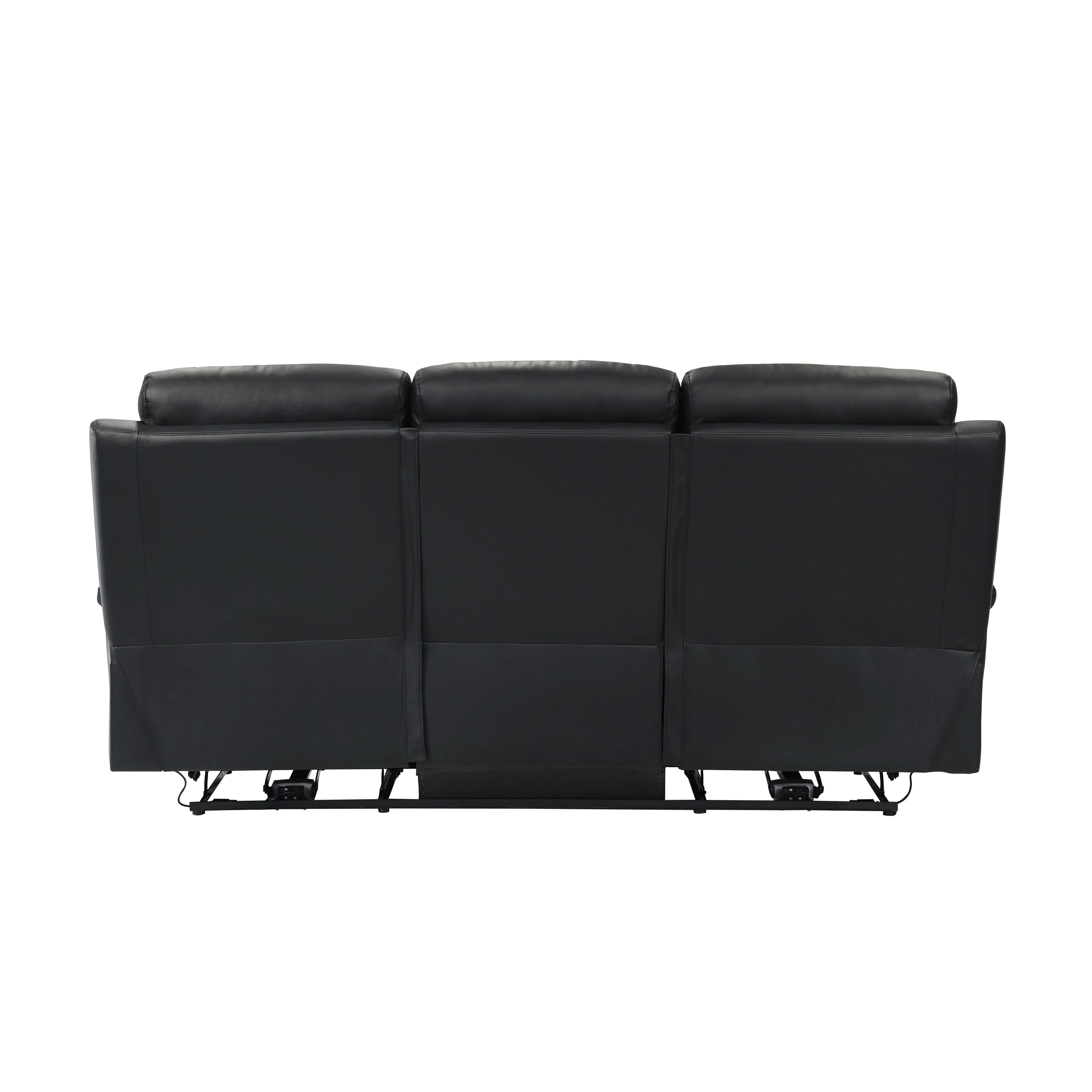 Hancock Black Leather Power Double Reclining Sofa - Image 4