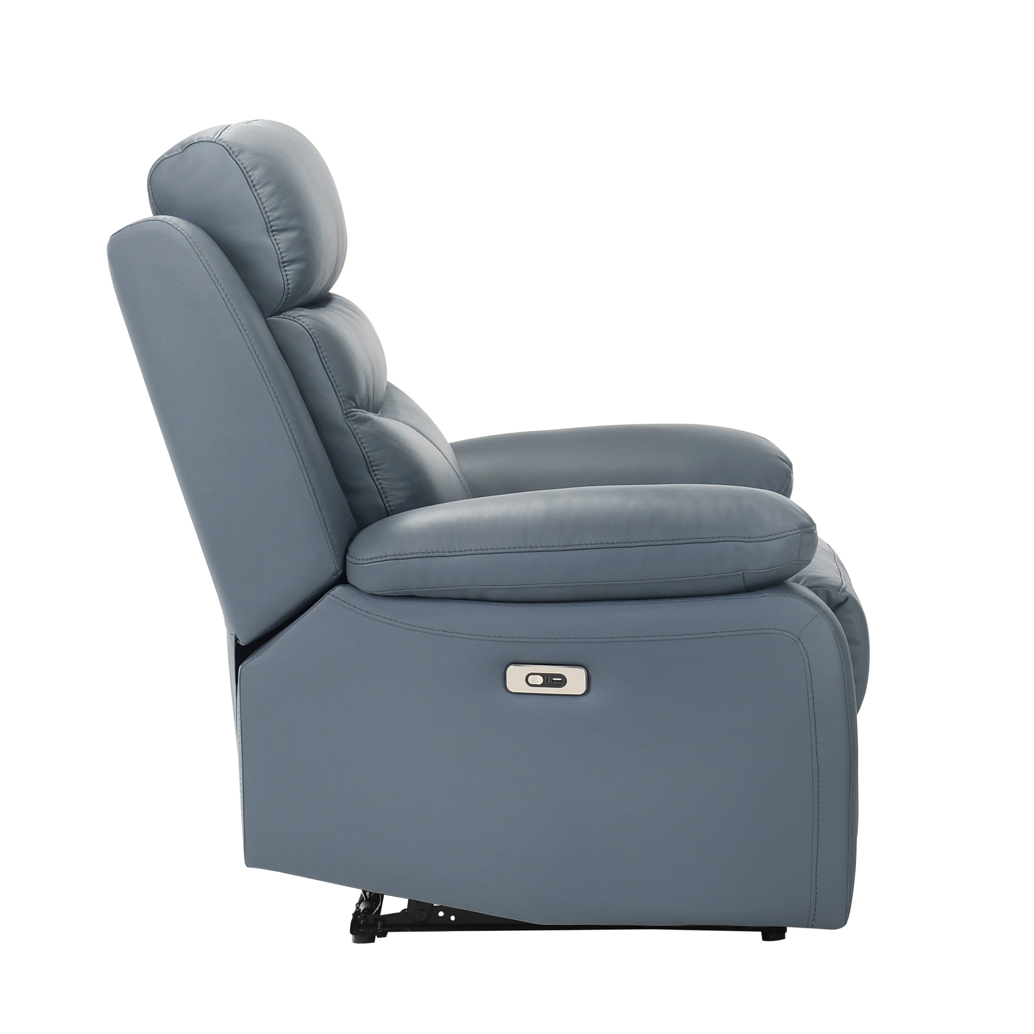 Hancock Blue Leather Power Double Reclining Living Room Set - Image 15