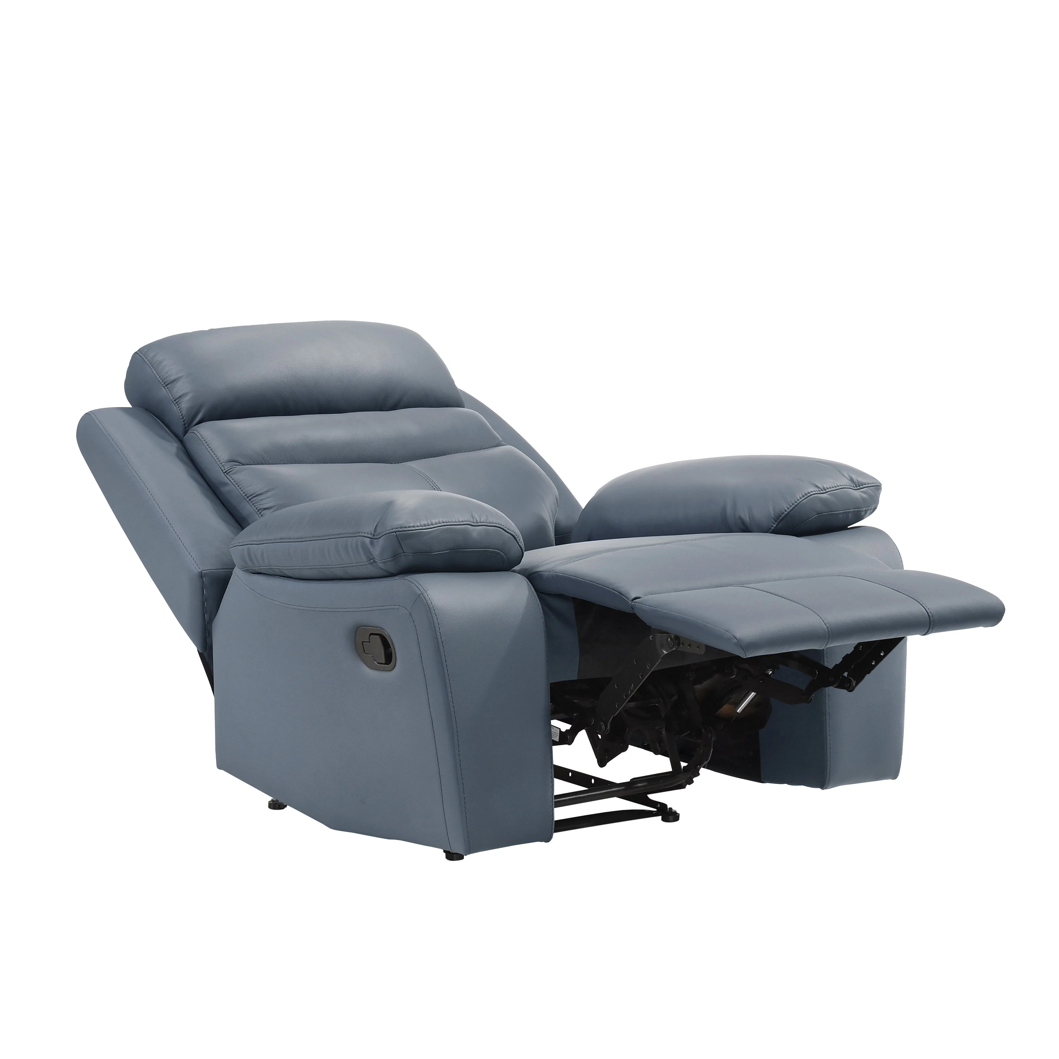 Hancock Blue Leather Reclining Chair - Image 6