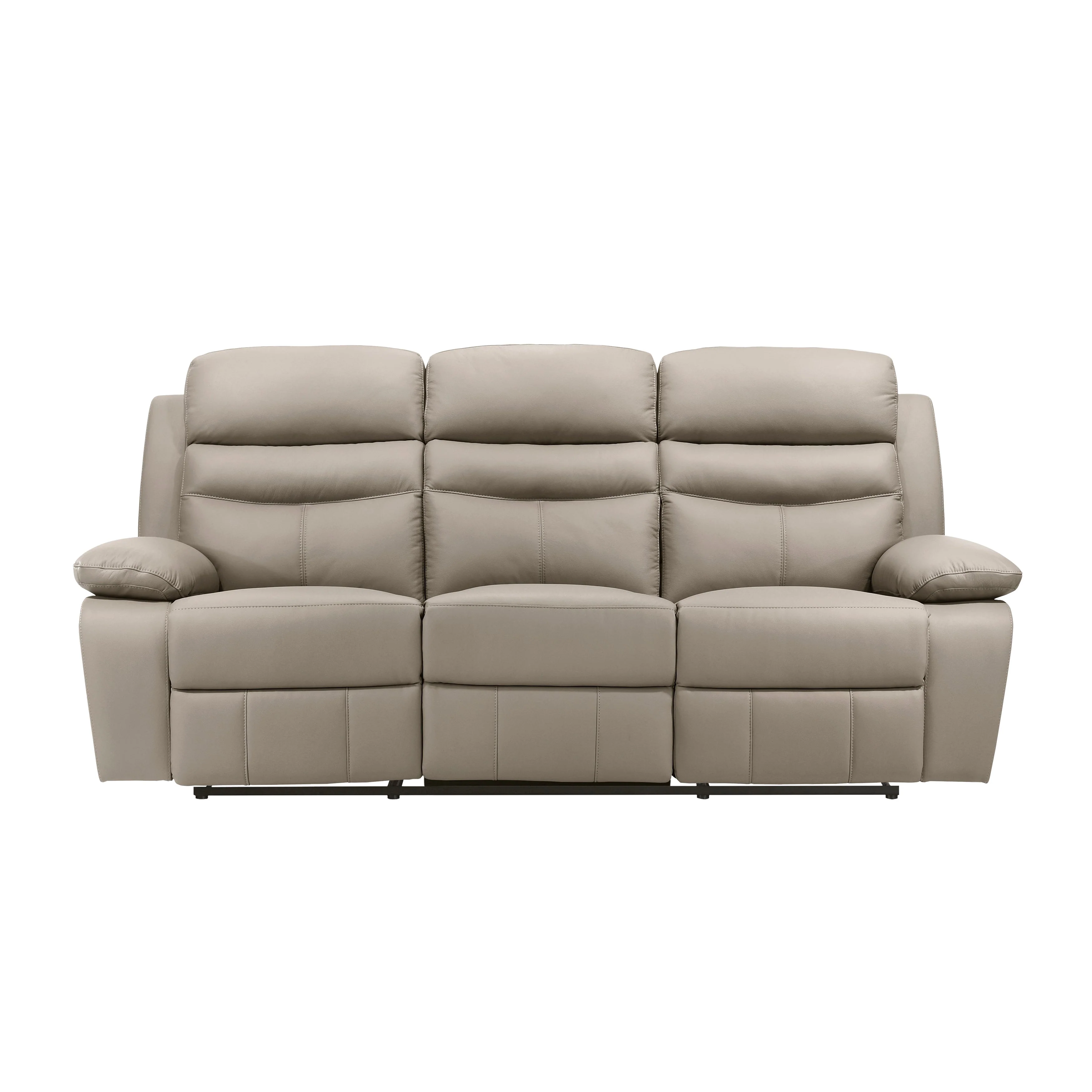 Hancock Latte Leather Double Reclining Living Room Set - Image 3