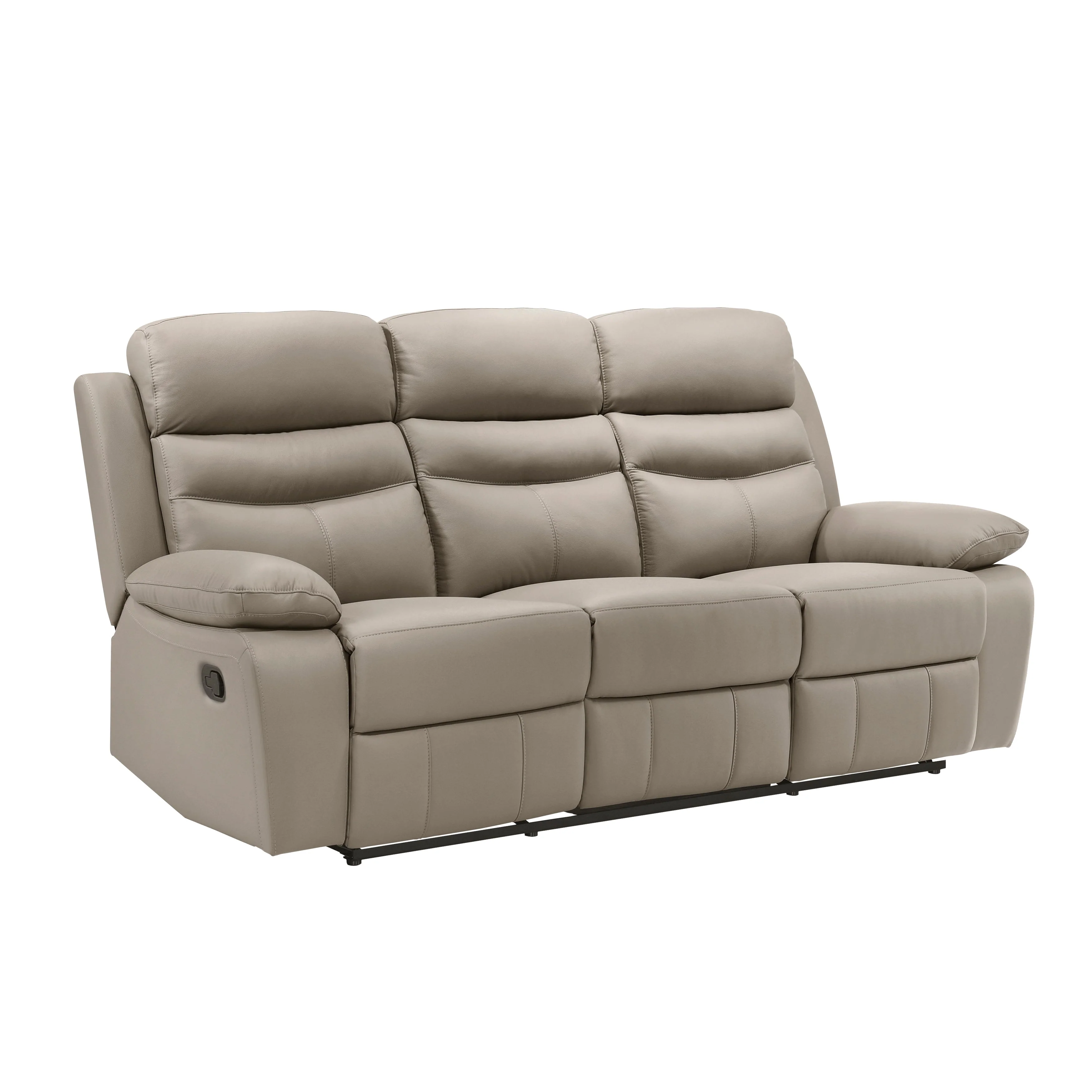 Hancock Latte Leather Double Reclining Living Room Set - Image 4
