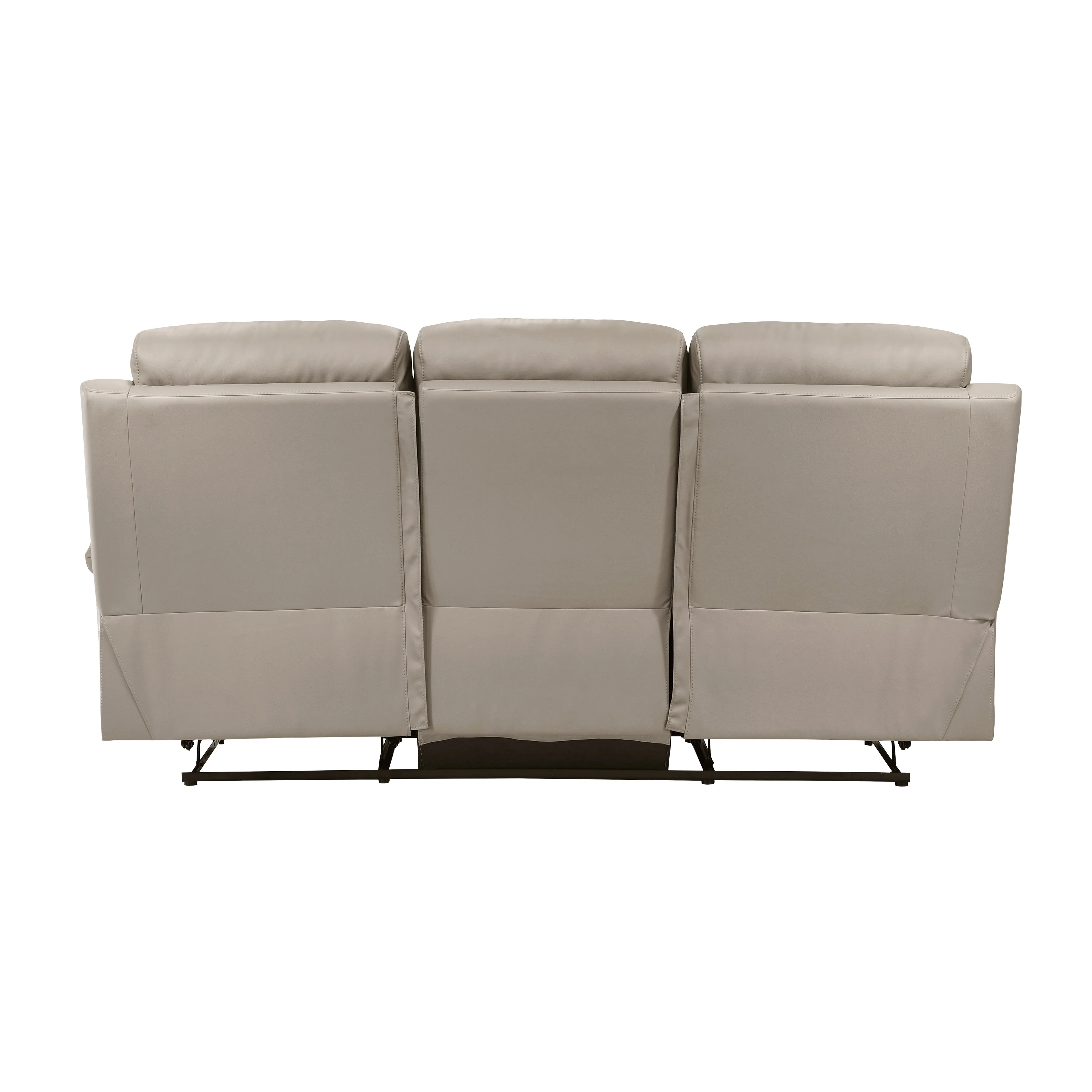 Hancock Latte Leather Double Reclining Living Room Set - Image 6