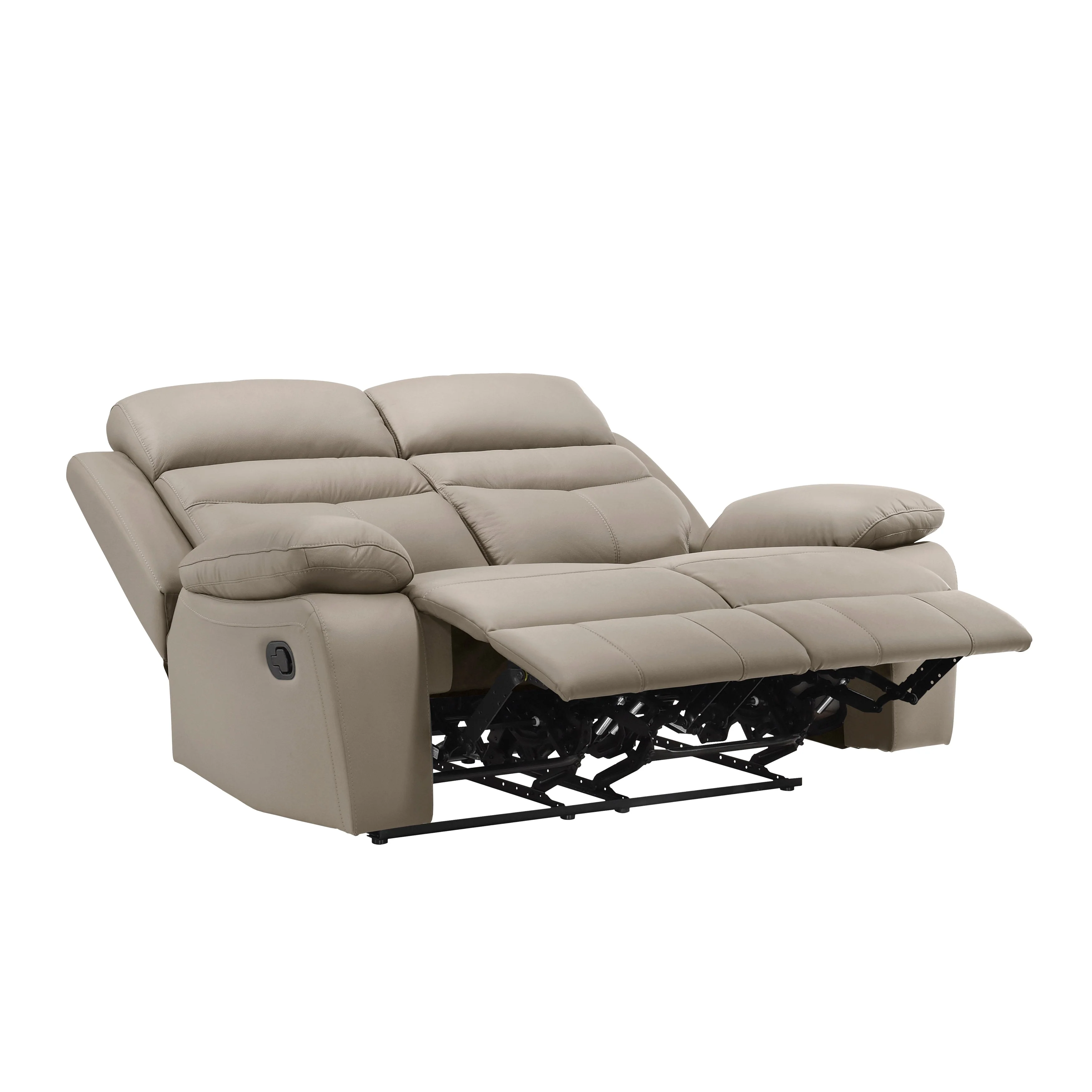 Hancock Latte Leather Double Reclining Living Room Set - Image 9
