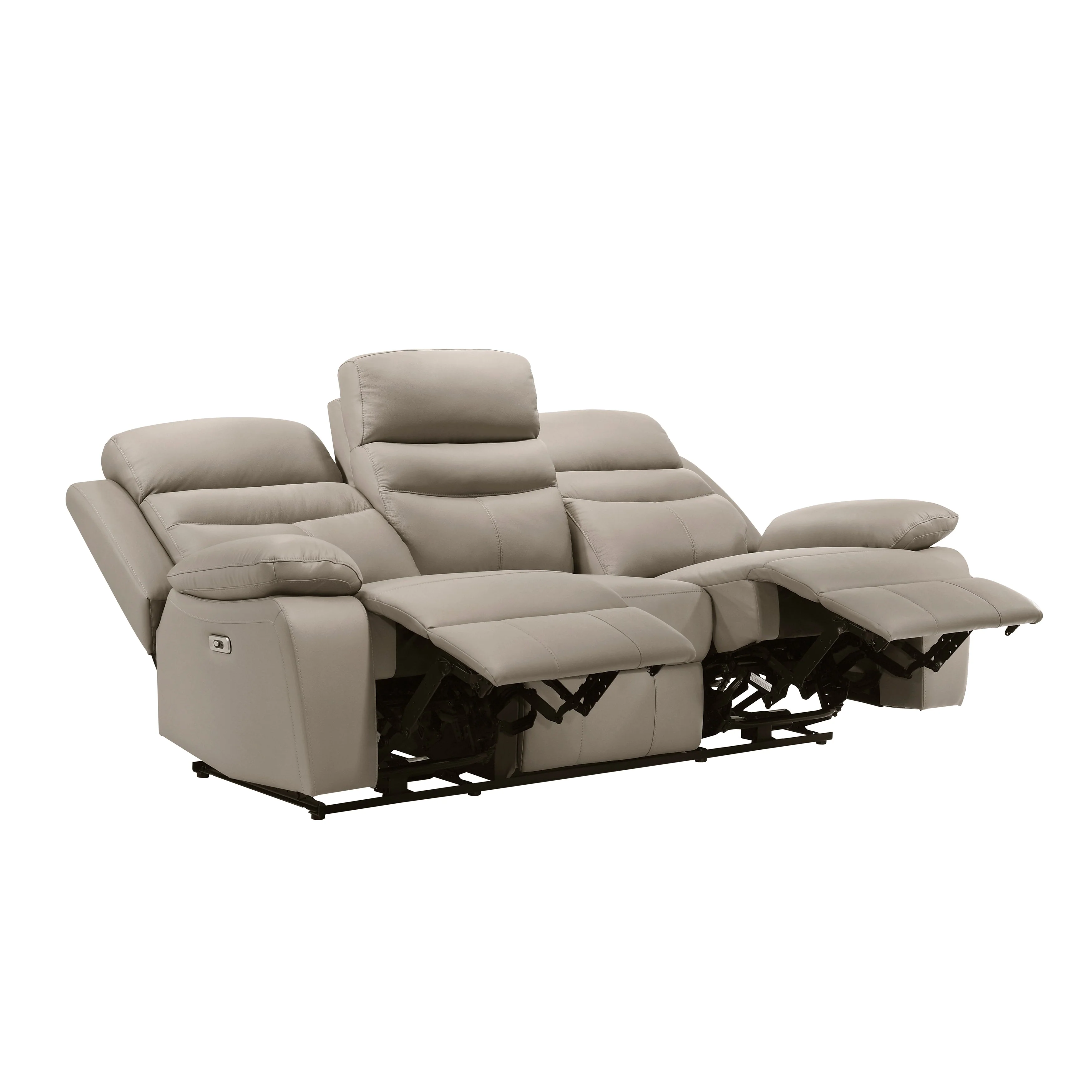Hancock Latte Leather Power Double Reclining Sofa - Image 5