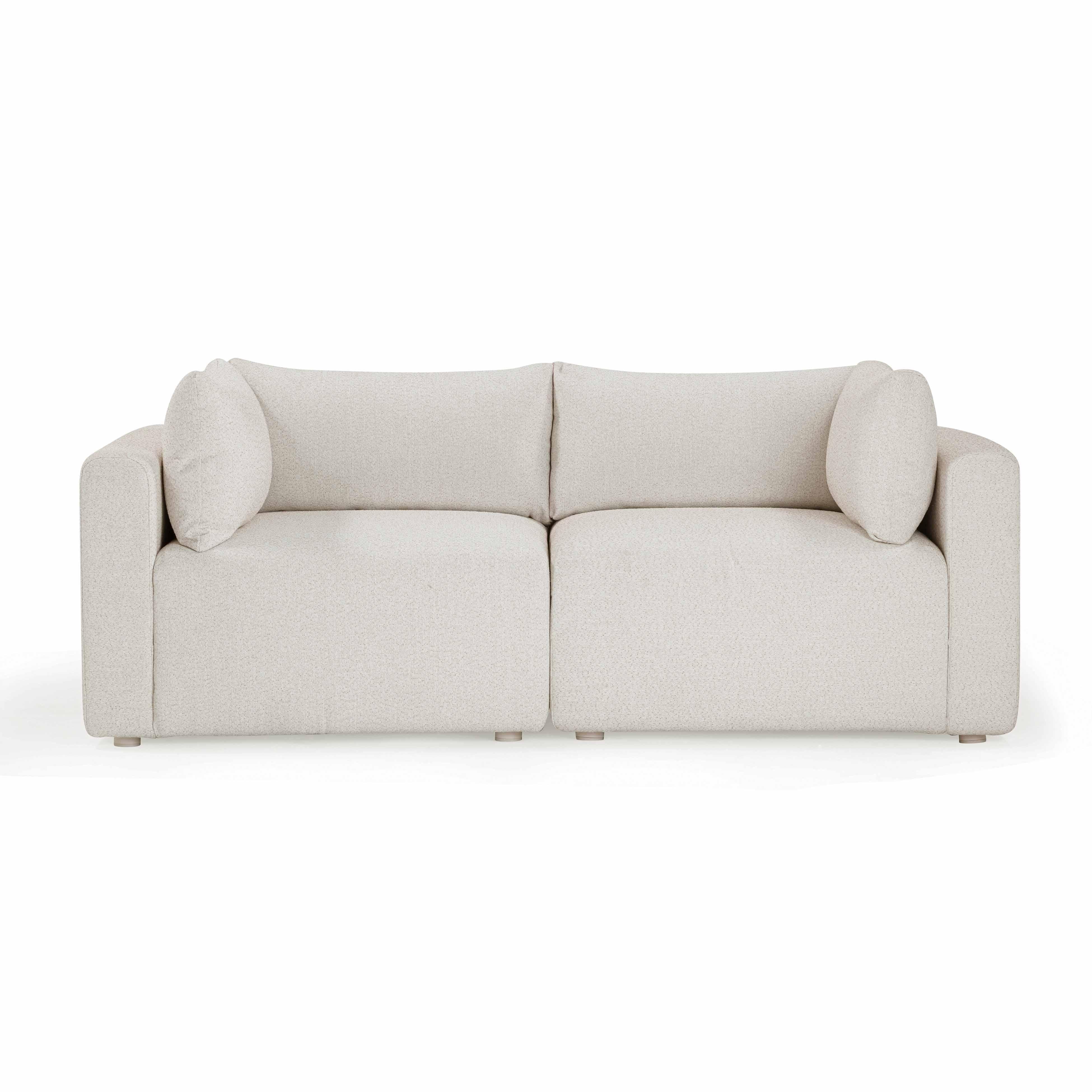Hangover 81" Cream Outdoor Modular Loveseat - Image 3