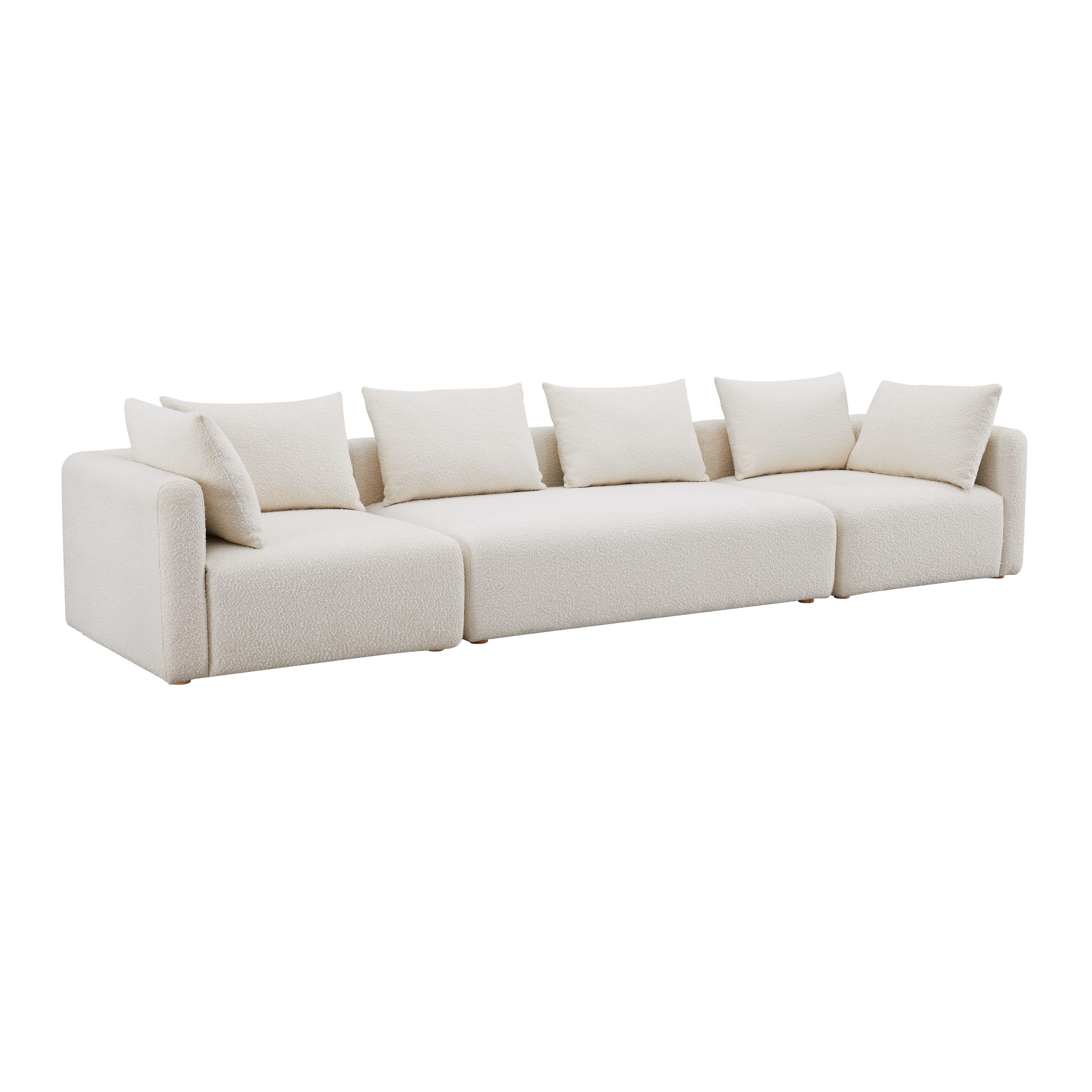 Hangover Cream Boucle 145" Long Sofa - Image 6