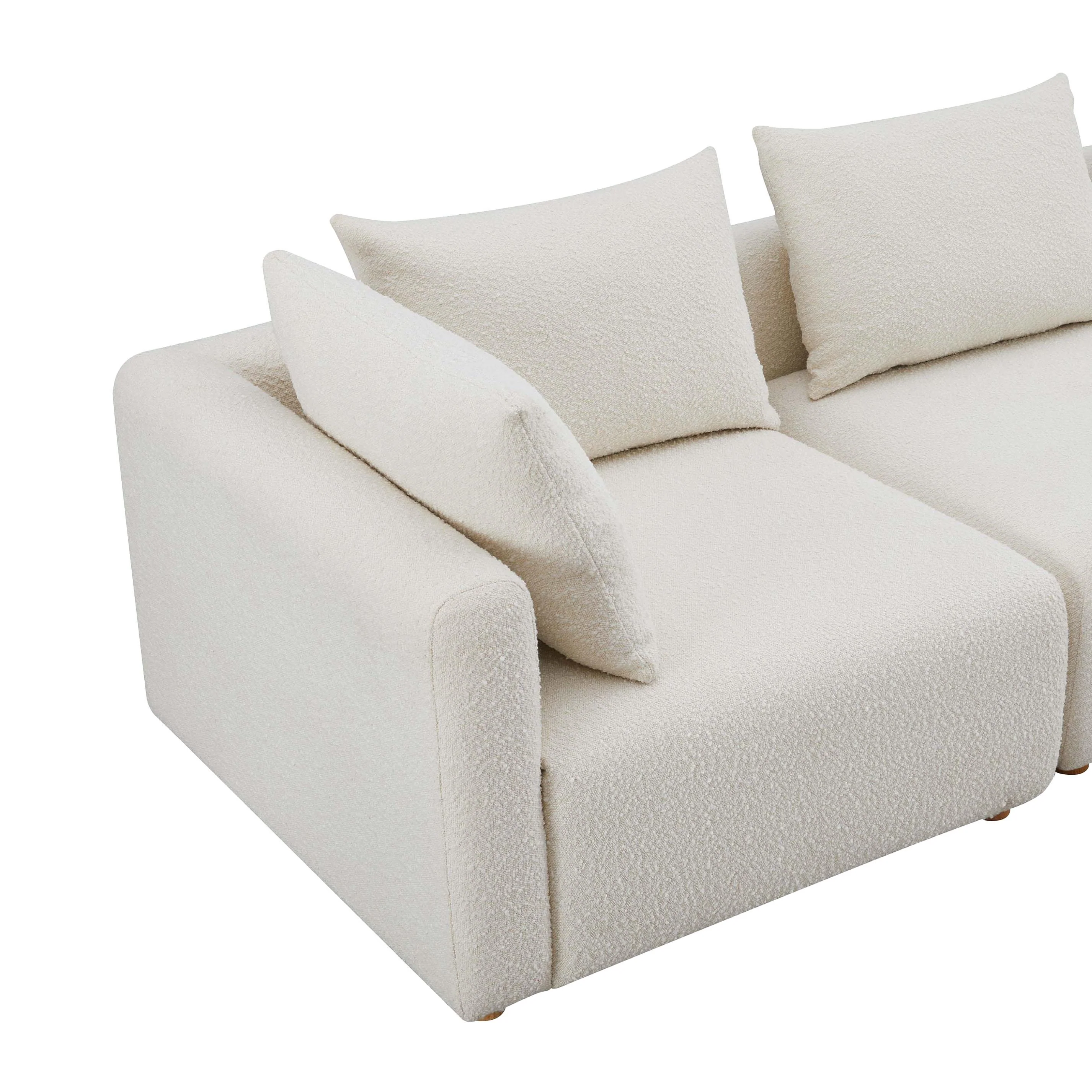 Hangover Cream Boucle 4-Piece Modular Sectional - Image 3