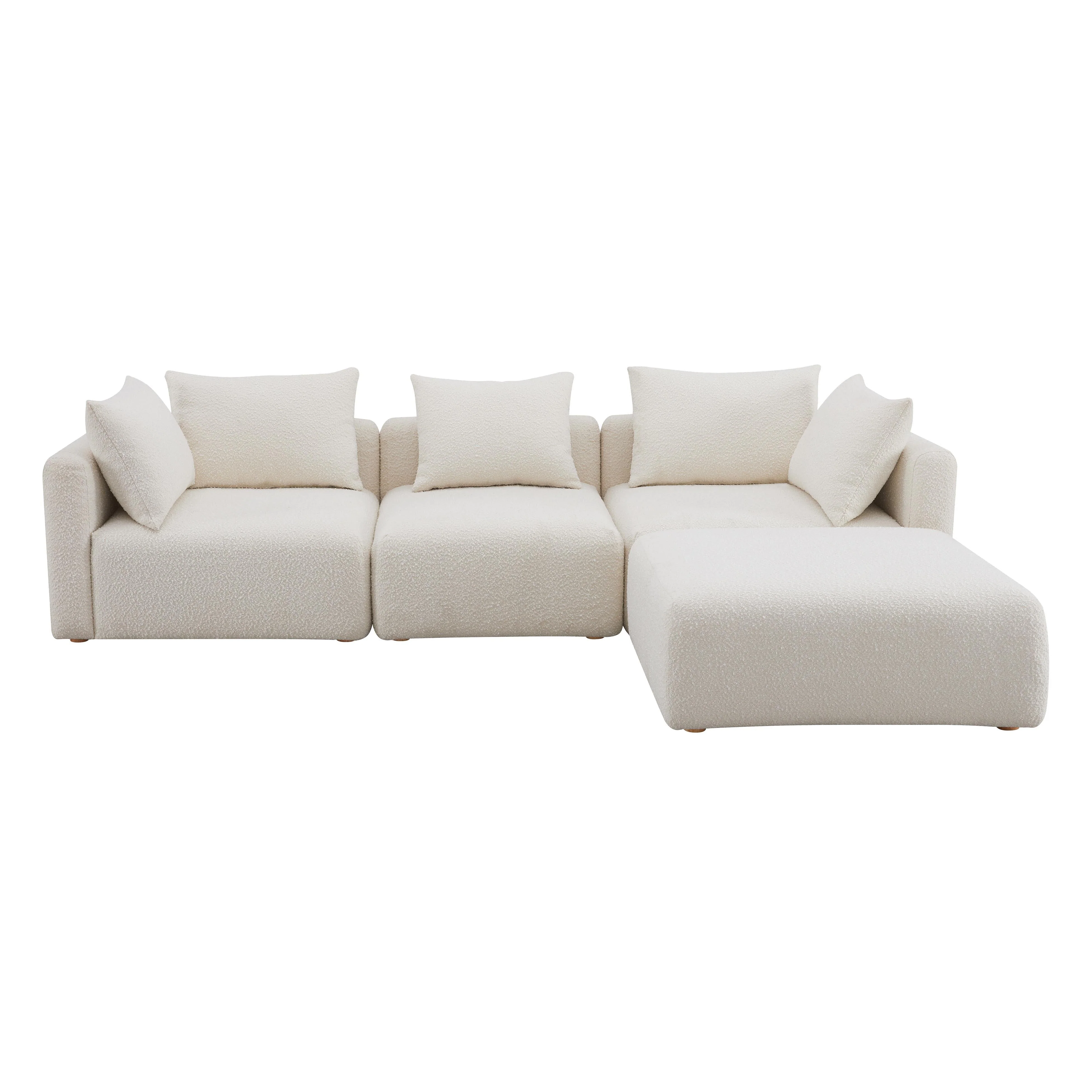 Hangover Cream Boucle 4-Piece Modular Sectional - Image 5