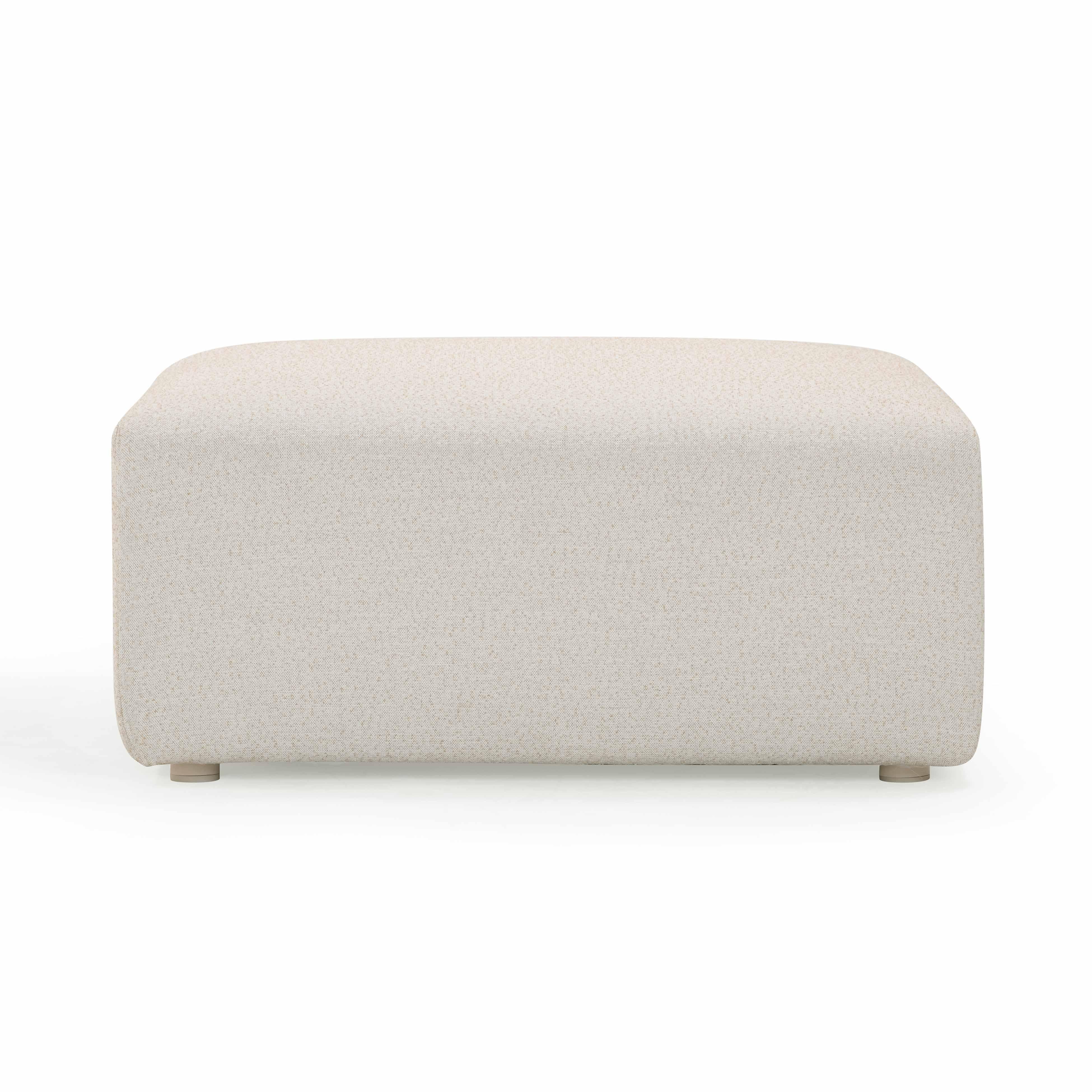 Hangover Cream Outdoor Ottoman - Image 3