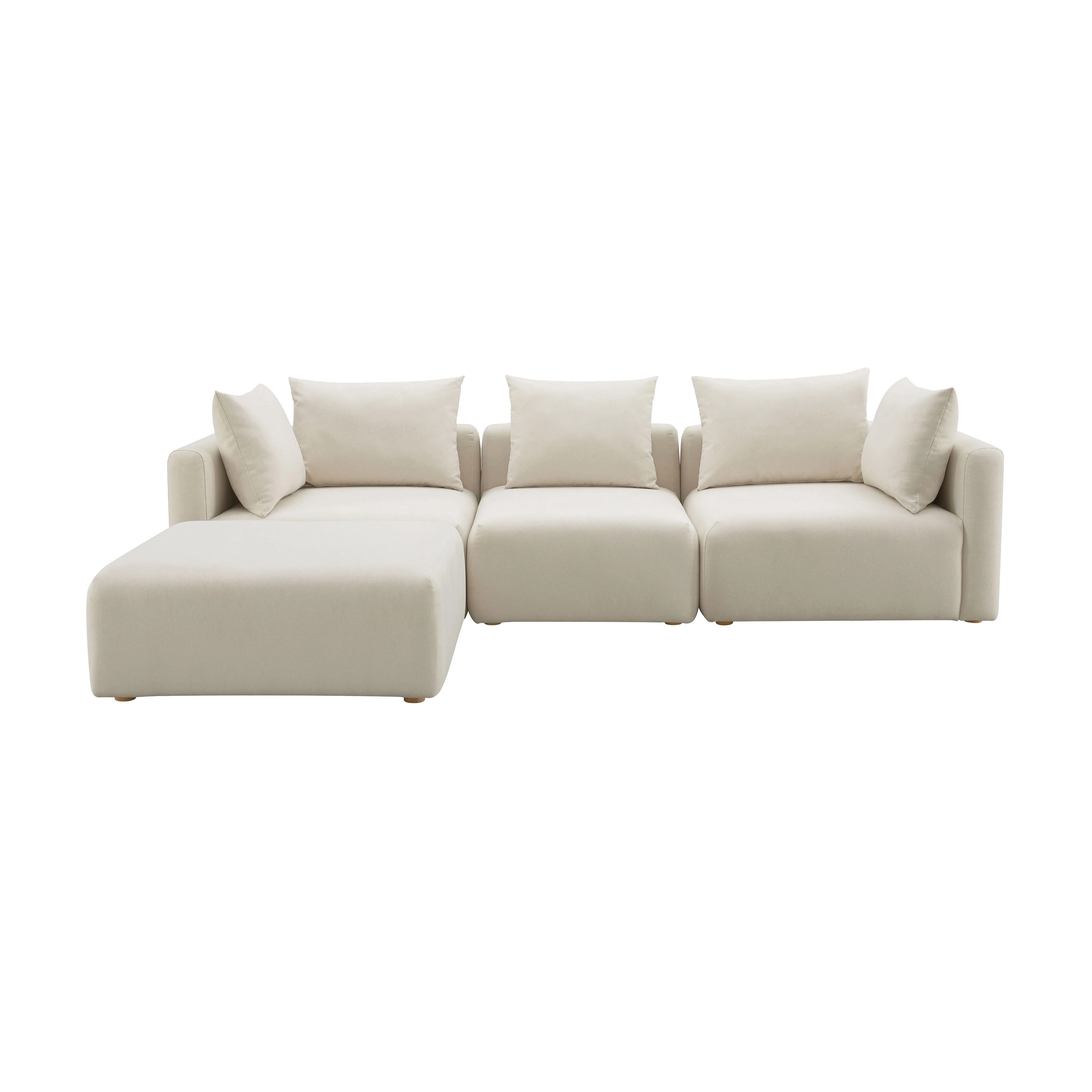 Hangover Cream Performance Linen 4-Piece Modular Sectional - Image 5