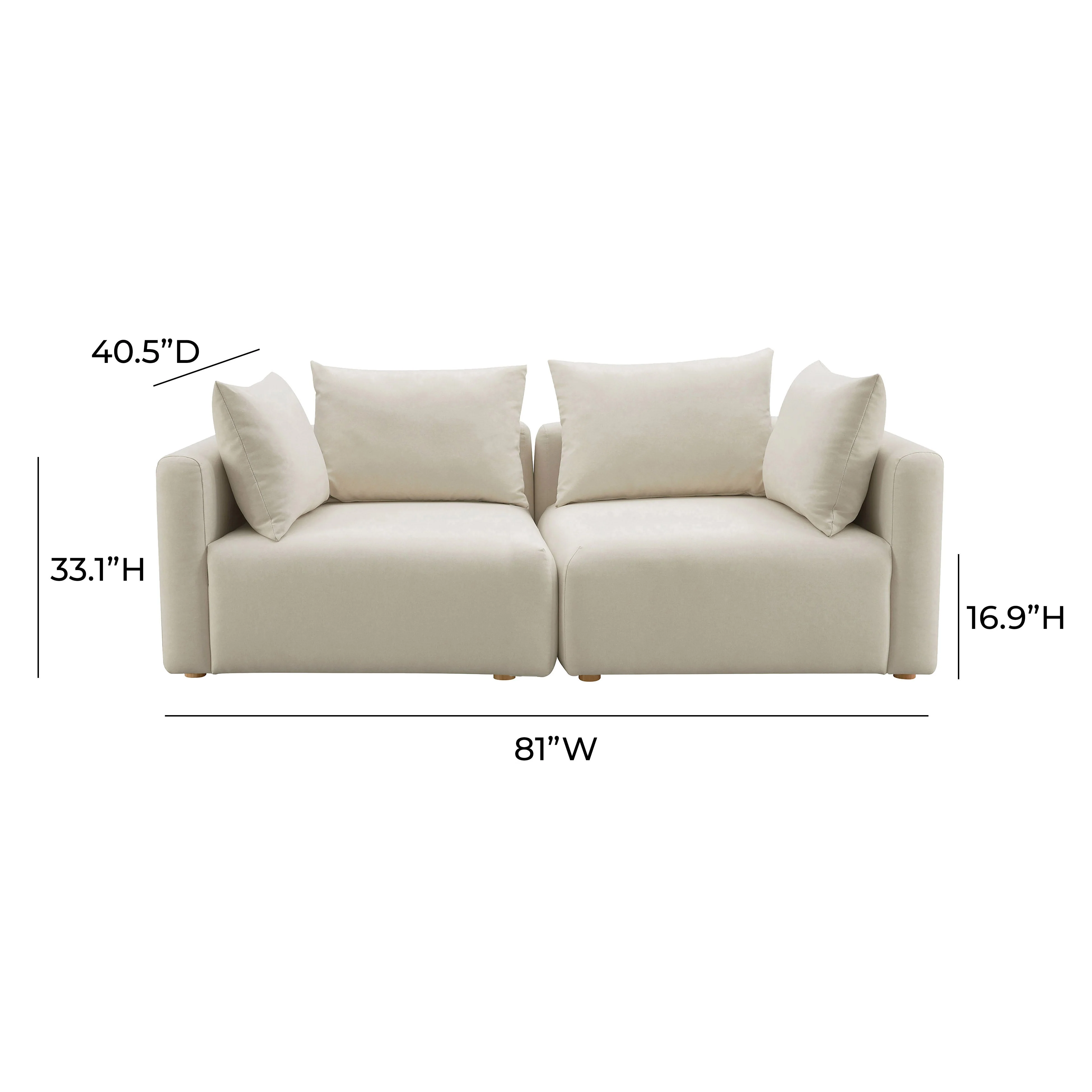 Hangover Cream Performance Linen Loveseat - Image 5