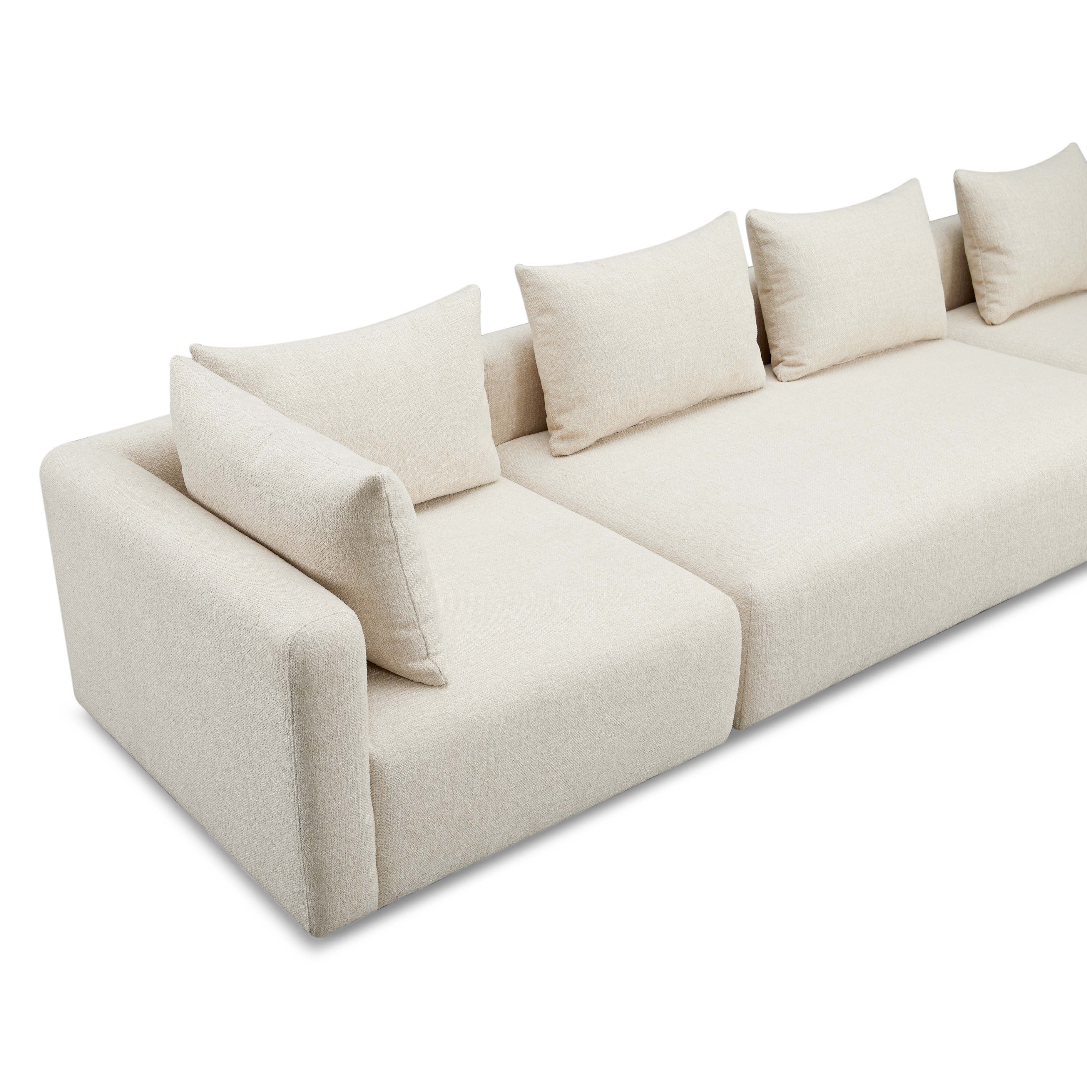 Hangover Heavy Textured Fabric 145" Long Sofa - Image 4
