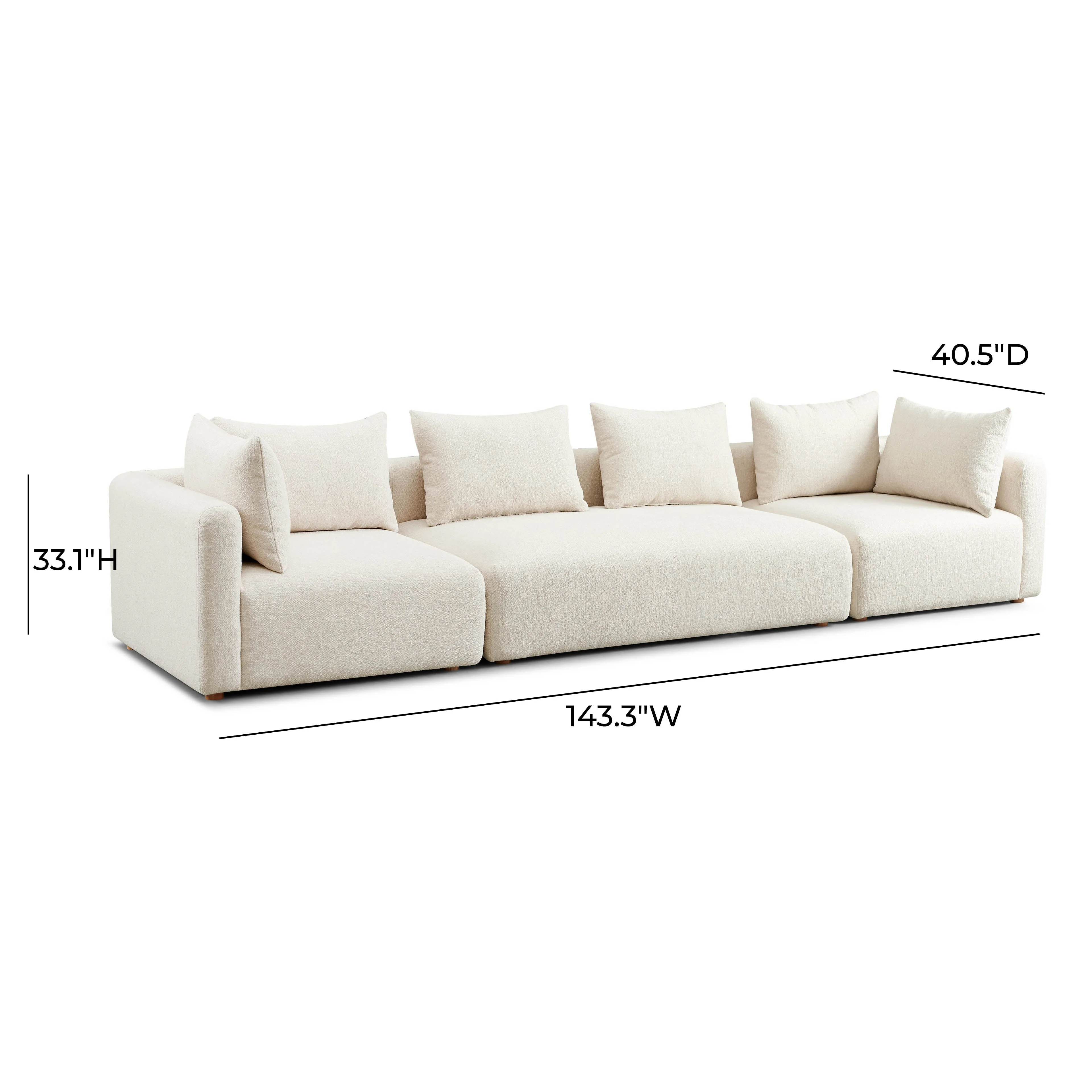 Hangover Heavy Textured Fabric 145" Long Sofa - Image 5