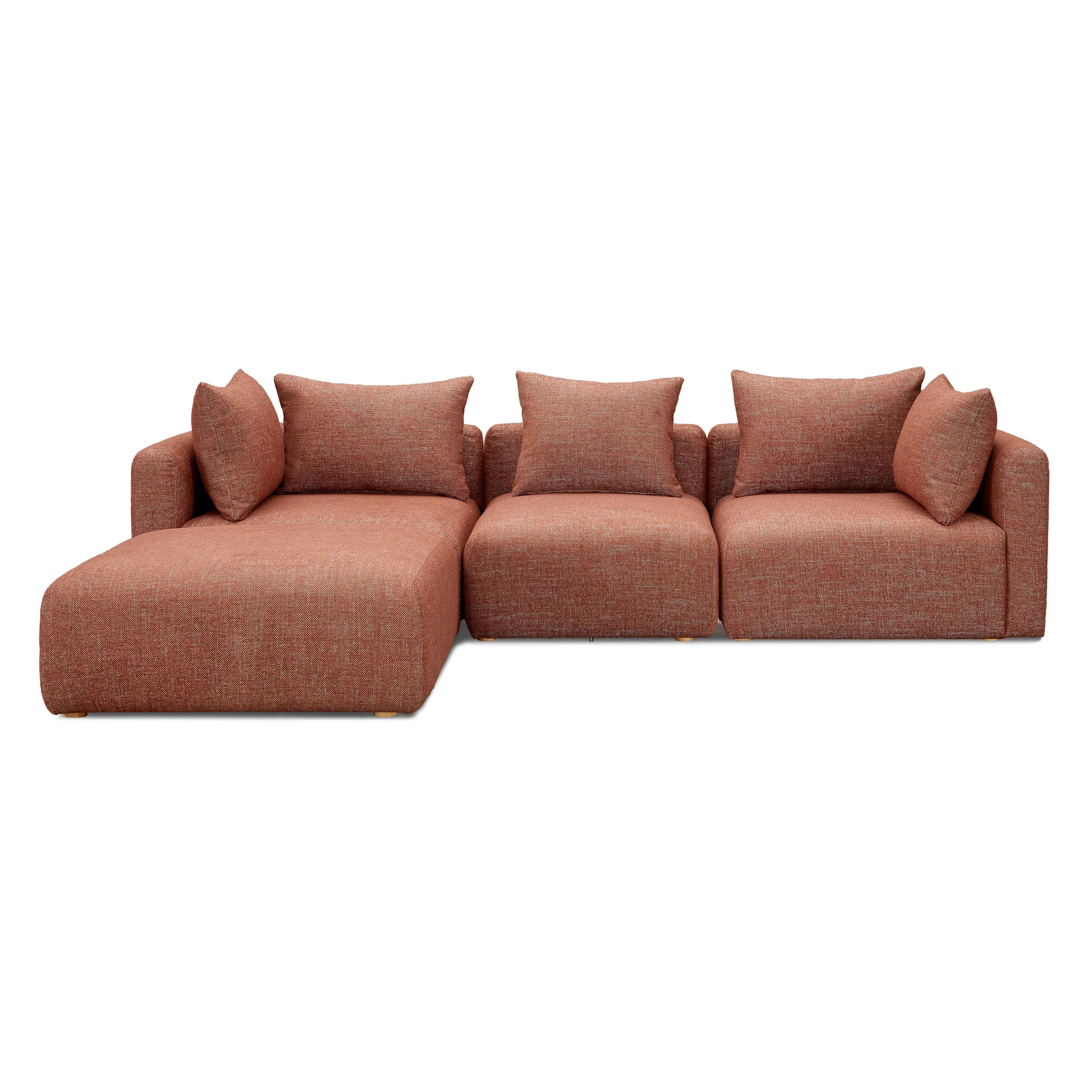 Hangover Heavy Textured Fabric 4-Piece Modular Sectional - Image 7