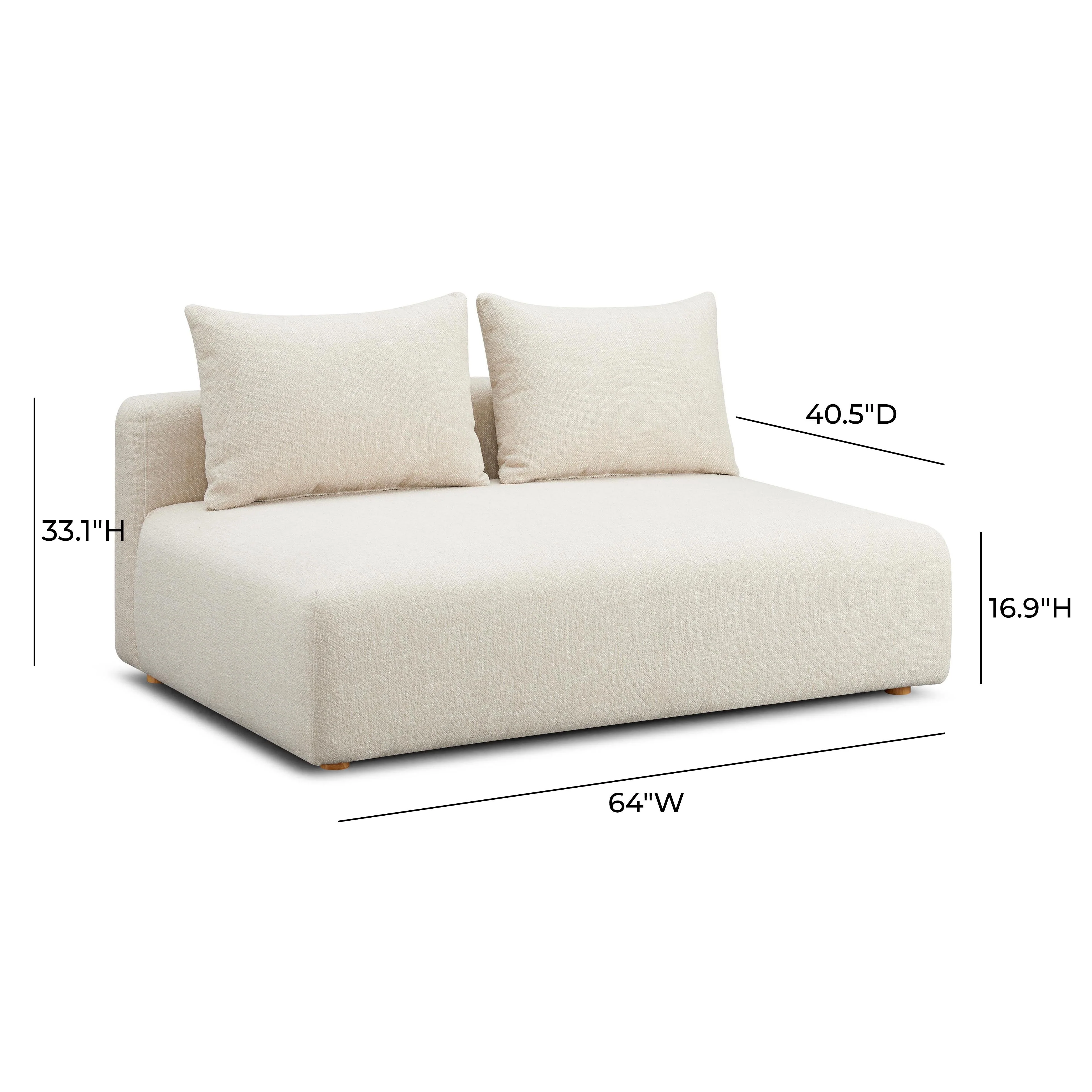 Hangover Heavy Textured Fabric Modular Loveseat - Image 5
